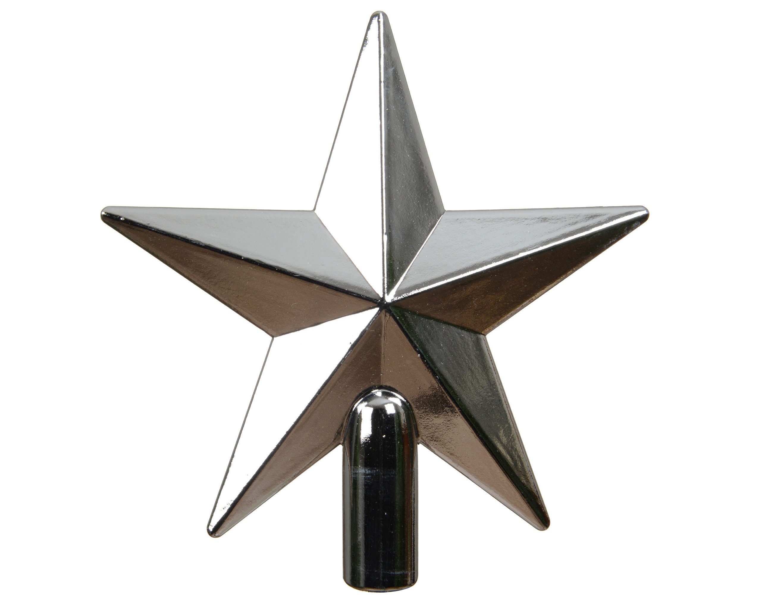 Kaemingk Christbaumspitze, Christbaumspitze Stern 19cm Kunststoff - Silber