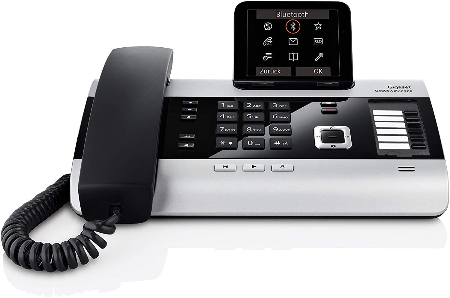 Gigaset Gigaset DX800A Schnurgebundenes All-In-One DECT-ISDN Telefon DECT- Telefon (Internet-Telefonie & Bluetooth & ISDN-Anschluss für 6 Geräte),  Integrierte Bluetooth-Funktionalität