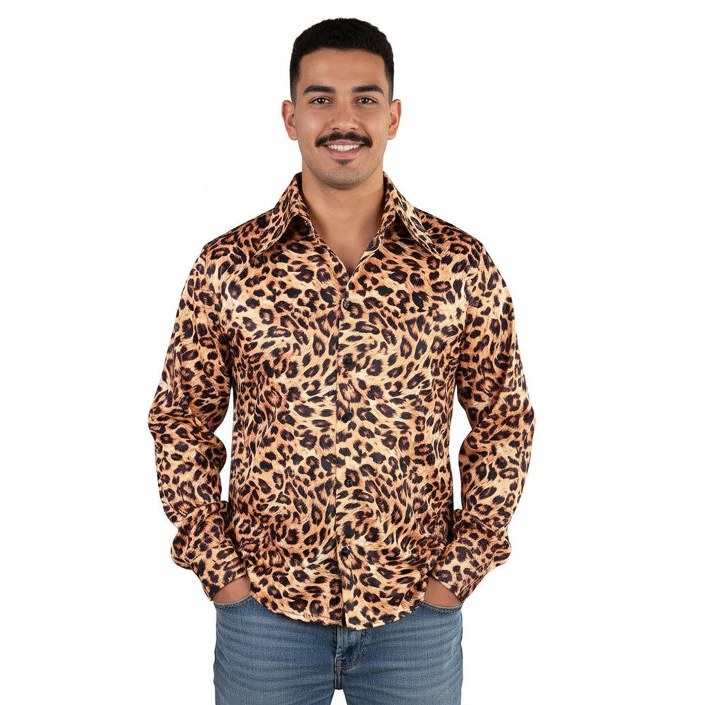 Funny Fashion Kostüm Hemd Sheeba Party Jersey Leopardenmuster