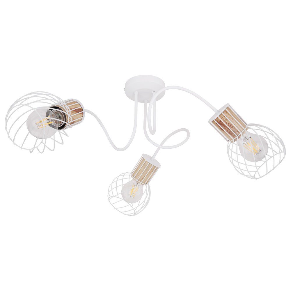 GLOBO LIGHTING Deckenspot, Leuchtmittel nicht inklusive, Rondell Decken Leuchte weiß Wohn Ess Zimmer Beleuchtung Gitter