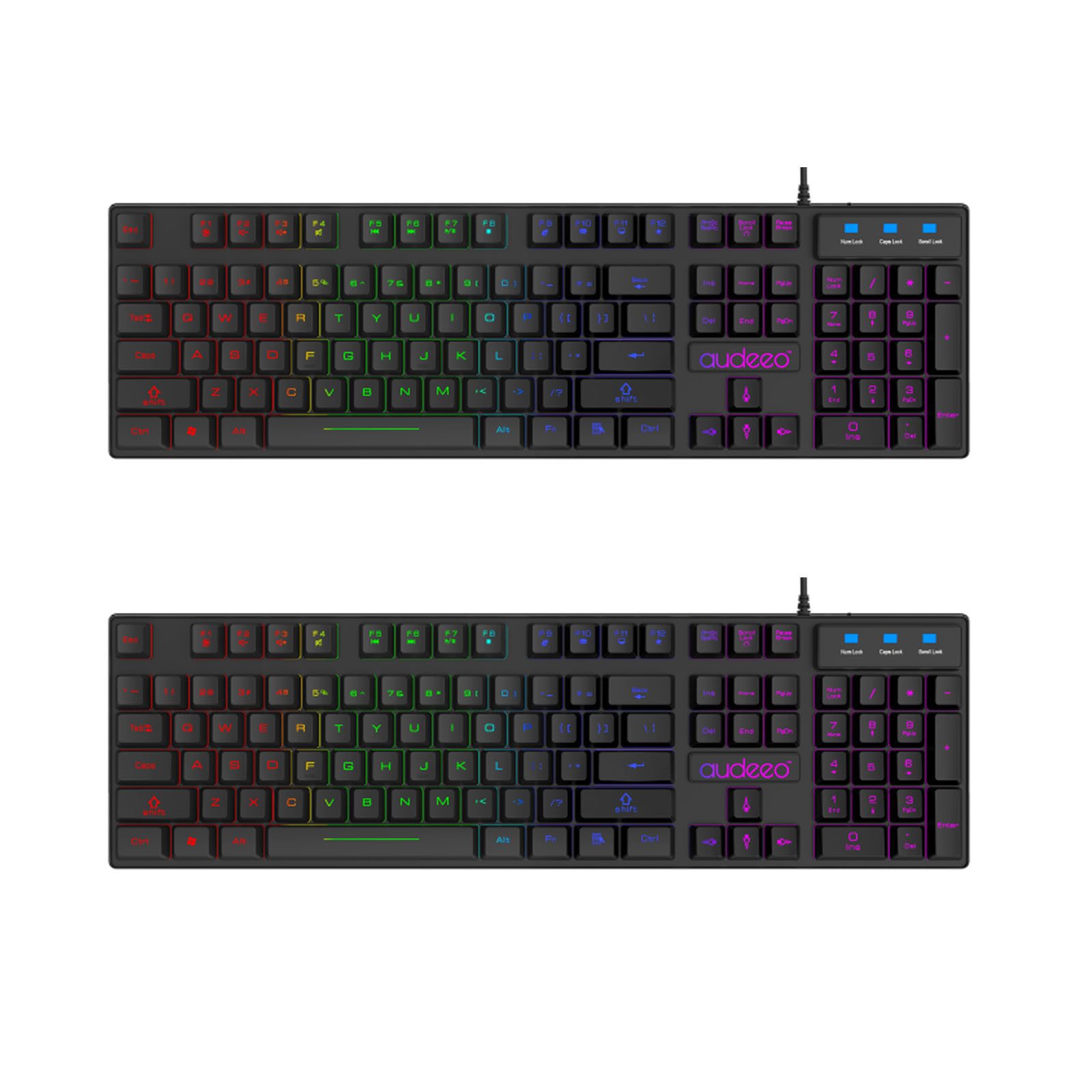 HAC24 Keyboard Beleuchtet Deutsches Layout Gaming-Tastatur (RGB LED QWERTZ Schwarz USB)