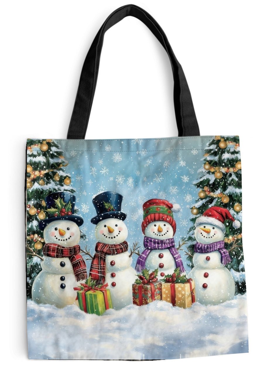 MuchoWow Shopper Fröhlich - Verschneit - Farbenfroh, Handtasche, Damen und Herren, Schultertasche, Umhängetasche, Tote Bag