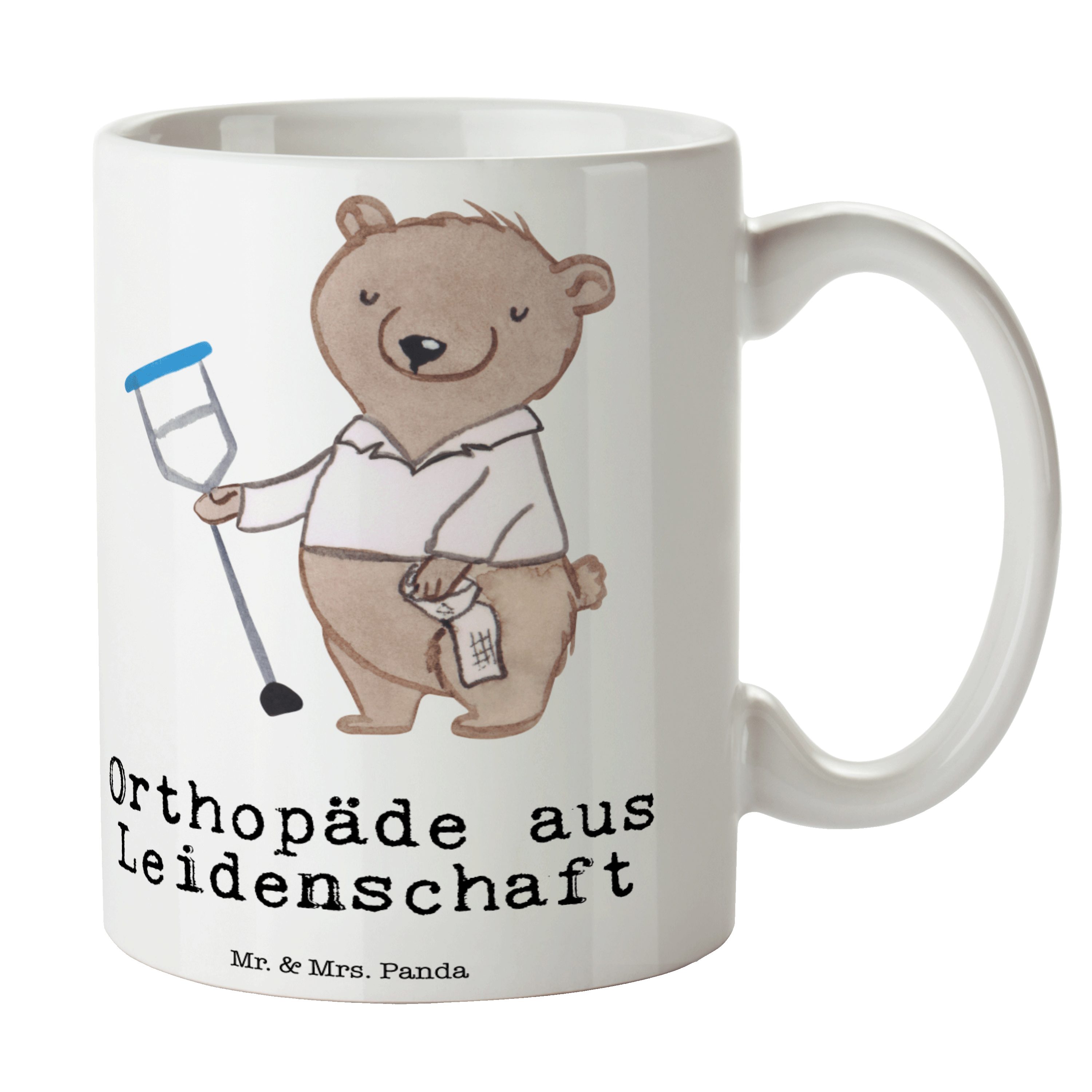 - aus Leidenschaft Panda Orthopäde Geschenk, & Weiß Kaffeetasse, Mrs. Teetasse, - Tasse Mr. Keramik