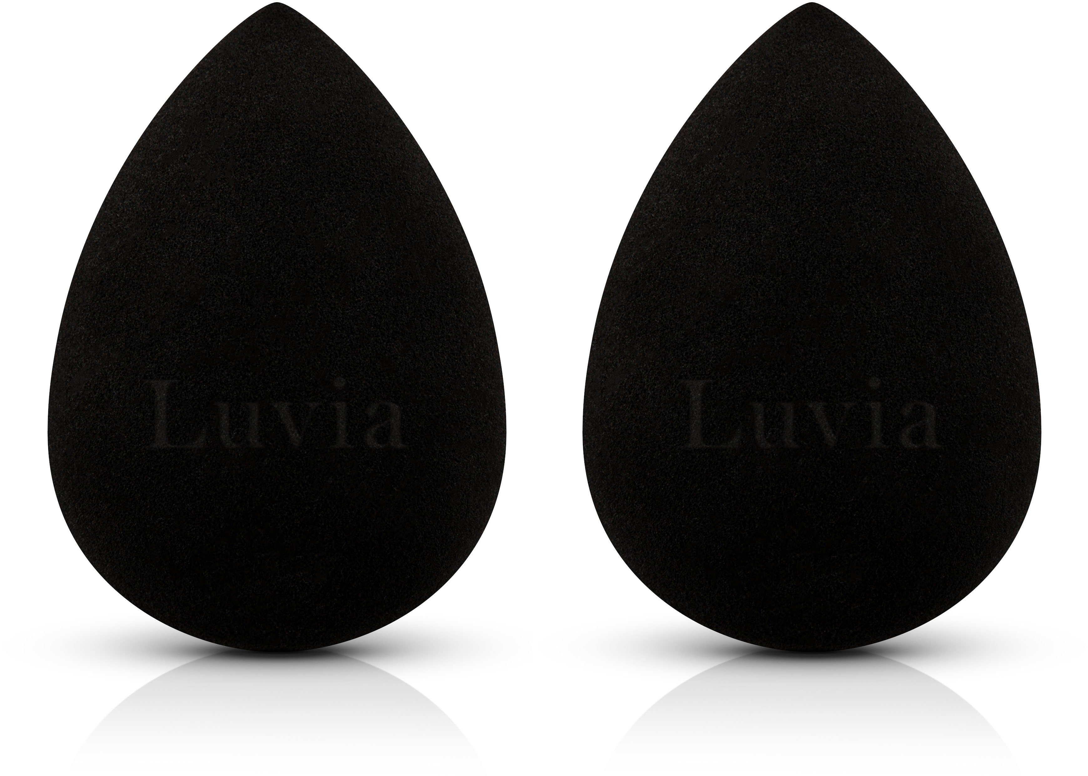Luvia Cosmetics Make-up Schwamm Make-up Blending Sponge Set-Black, 2 tlg., Ultraweiche Oberfläche für ein makelloses und gleichmäßiges Finish.