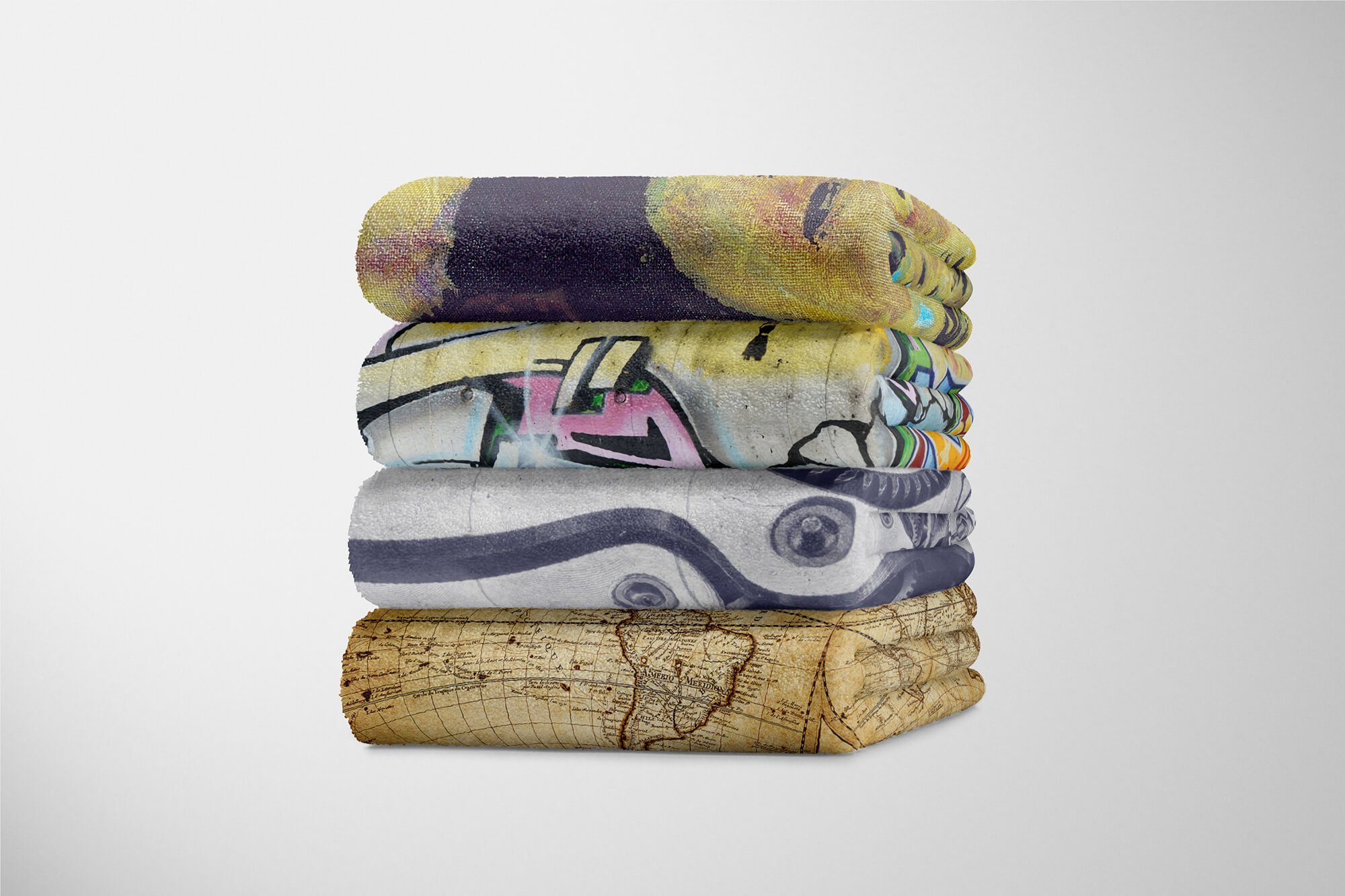 Saunatuch Fotomotiv Strandhandtuch Handtücher Sinus mit Zahnräder, Kuscheldecke Art Baumwolle-Polyester-Mix Uhrwerk Handtuch Handtuch (1-St),