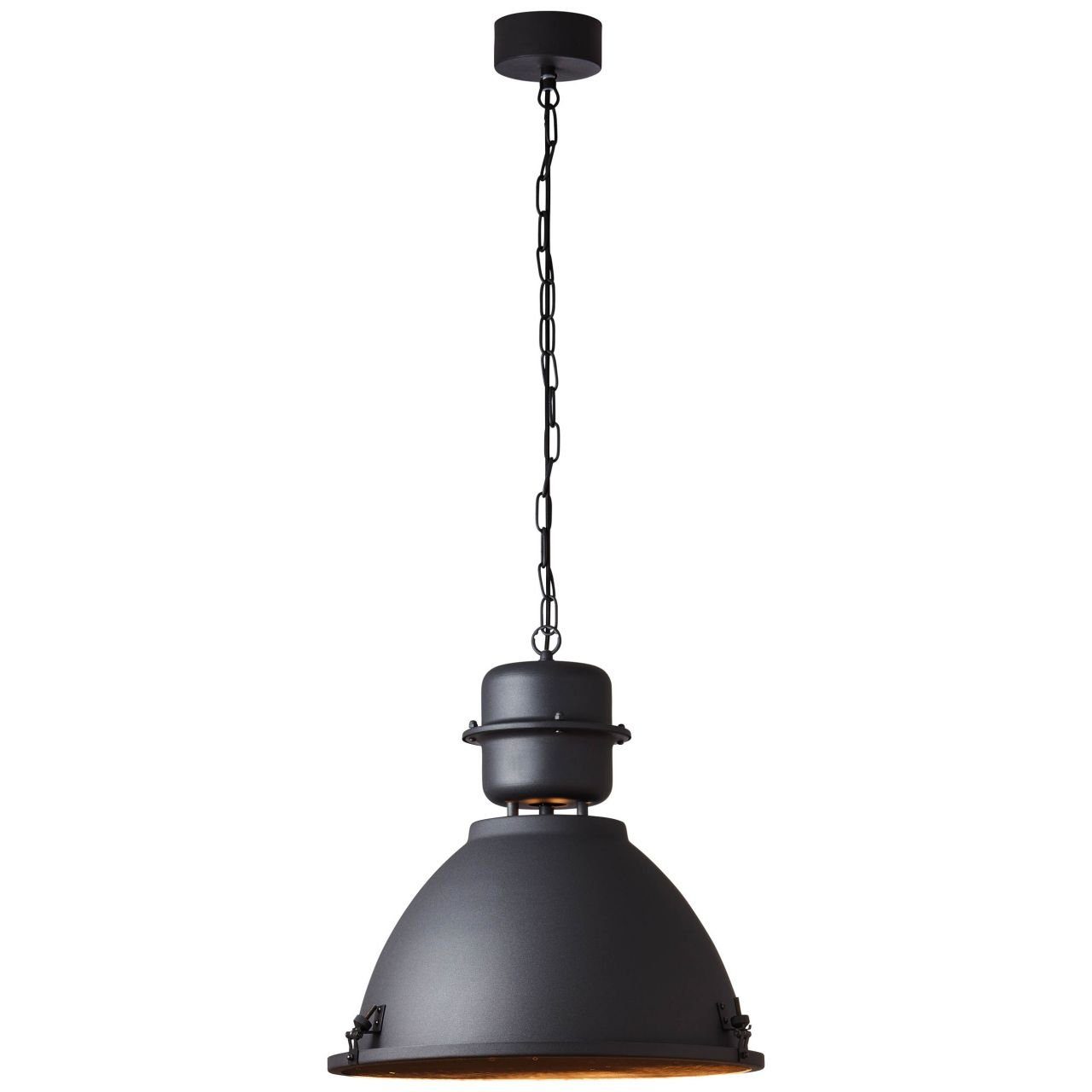 E27, Pendelleuchte 49cm Metall, 1x 52 Brilliant A60, Pendelleuchte Kiki, Lampe, schwarz korund, Kiki