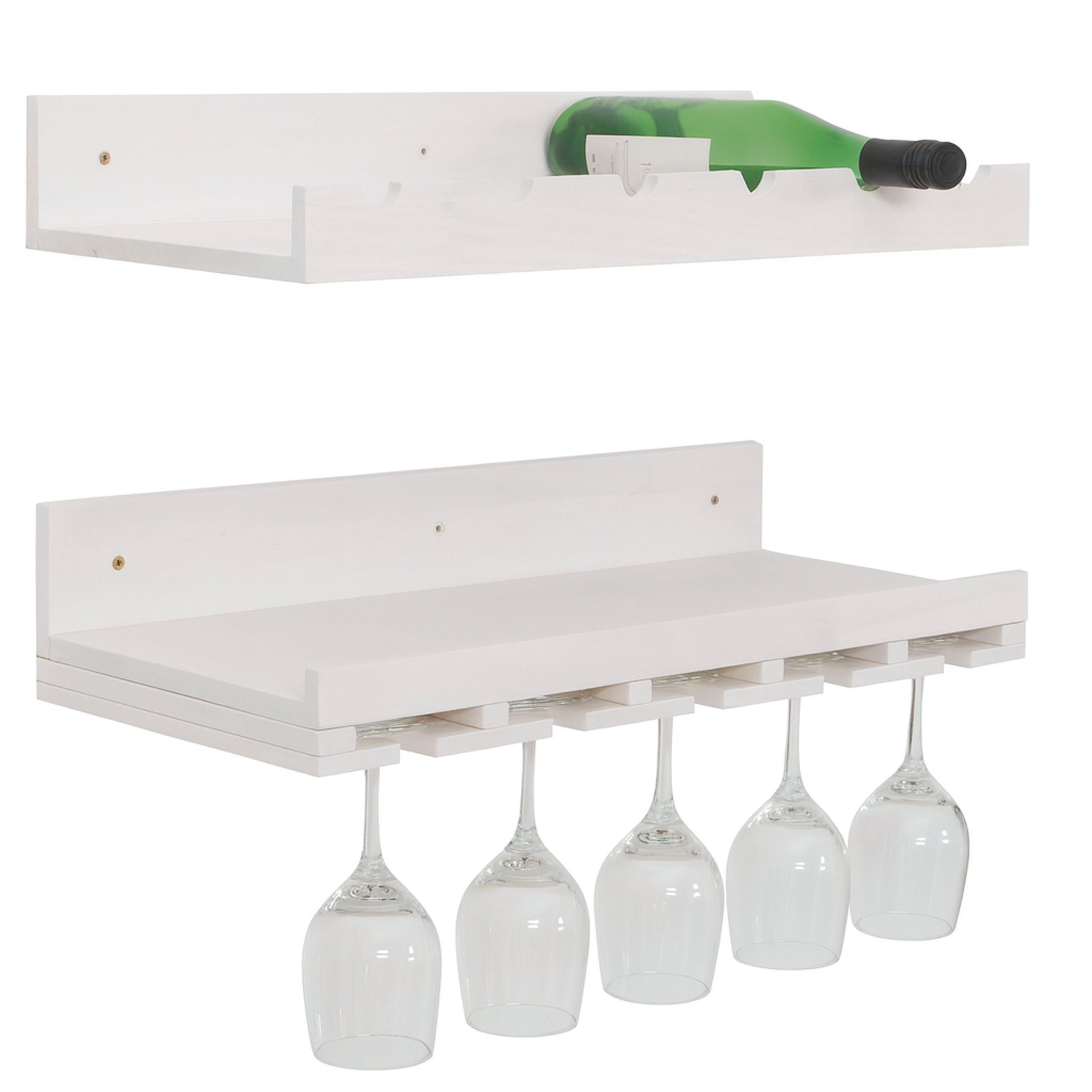 MCW Weinregal MCW-P22, Set, 2-teiliges Wandregal-Set: Ein Regal für Weinflaschen, eines für Gläser