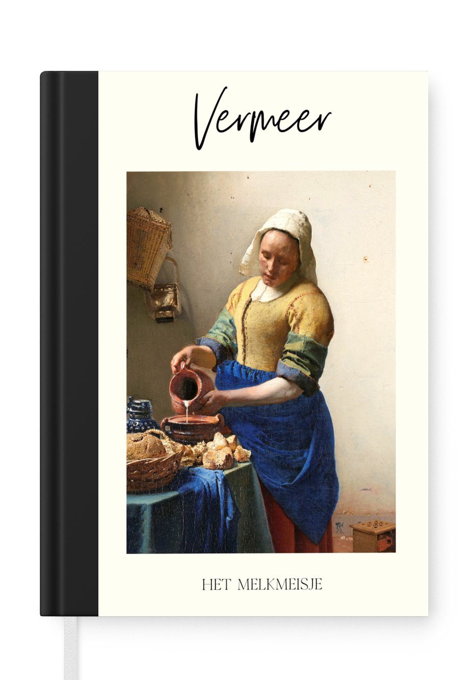 MuchoWow Notizbuch Das Milchmädchen - Johannes Vermeer - Alte Meister, Journal, Merkzettel, Tagebuch, Notizheft, A5, 98 Seiten, Haushaltsbuch
