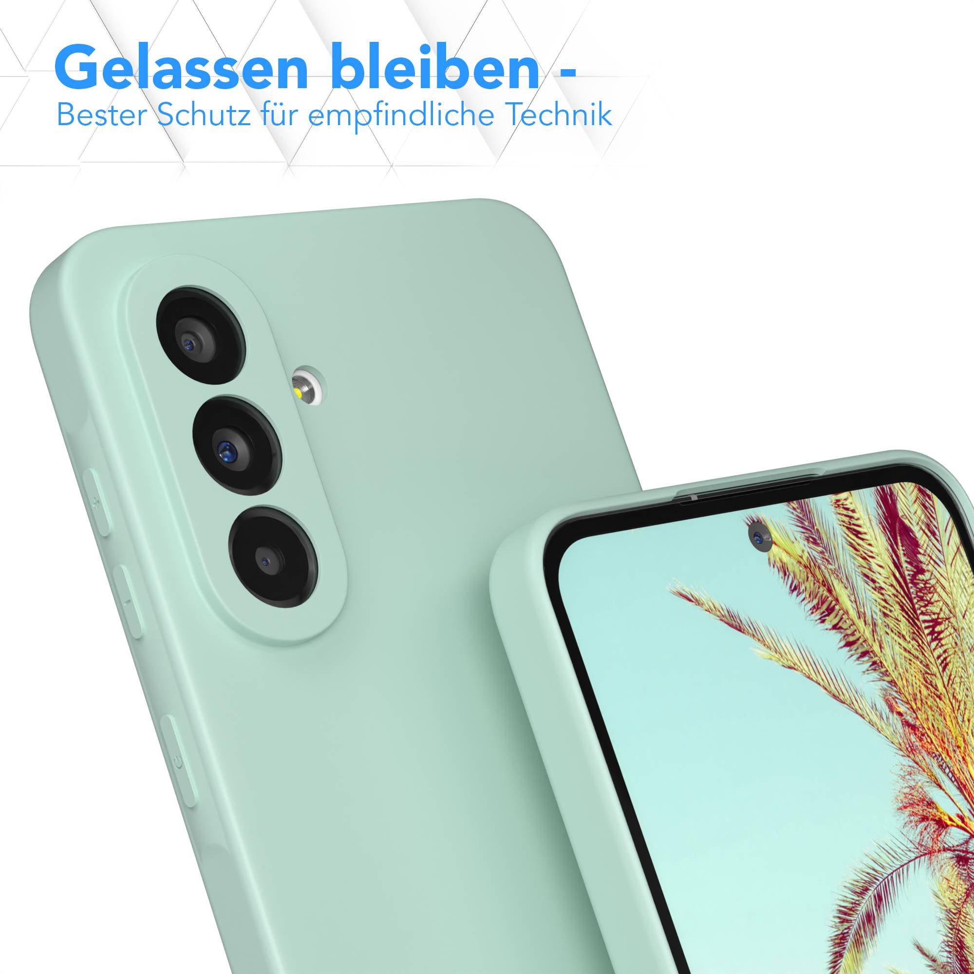 EAZY CASE Handyhülle für Samsung Galaxy A56 Hülle Silikon 6,7 Zoll, Hülle Silikon kratzfest Smart Slimcover Bumper Case Etui Mint Grün – Bild 4 von 5