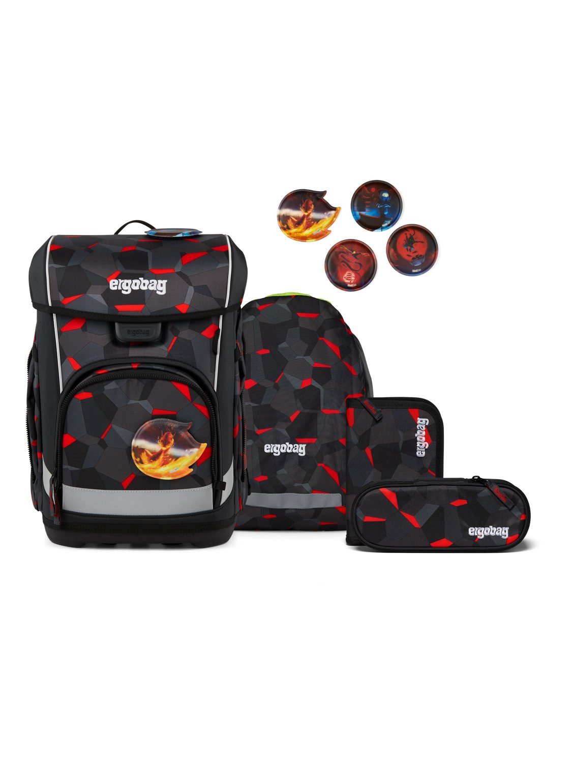 ergobag Schulranzen cubo light Set (5-tlg., 5-teiliges Set), wiegt nur 780g