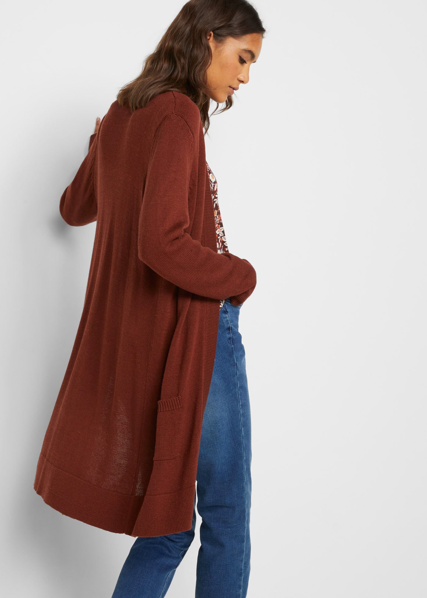 bonprix Longstrickjacke (1-tlg) Oversize-Passform, kuschelig weicher Strick, ohne Verschluss