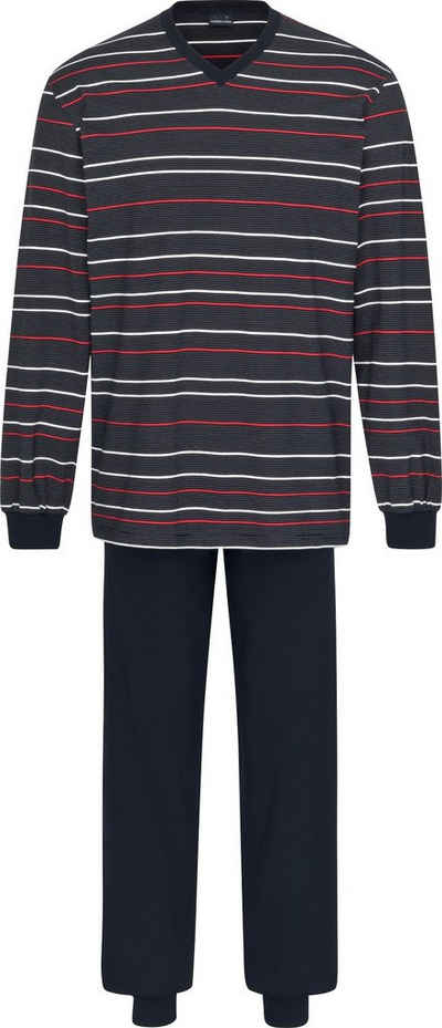 Ammann Pyjama Herren-Schlafanzug Single-Jersey Streifen