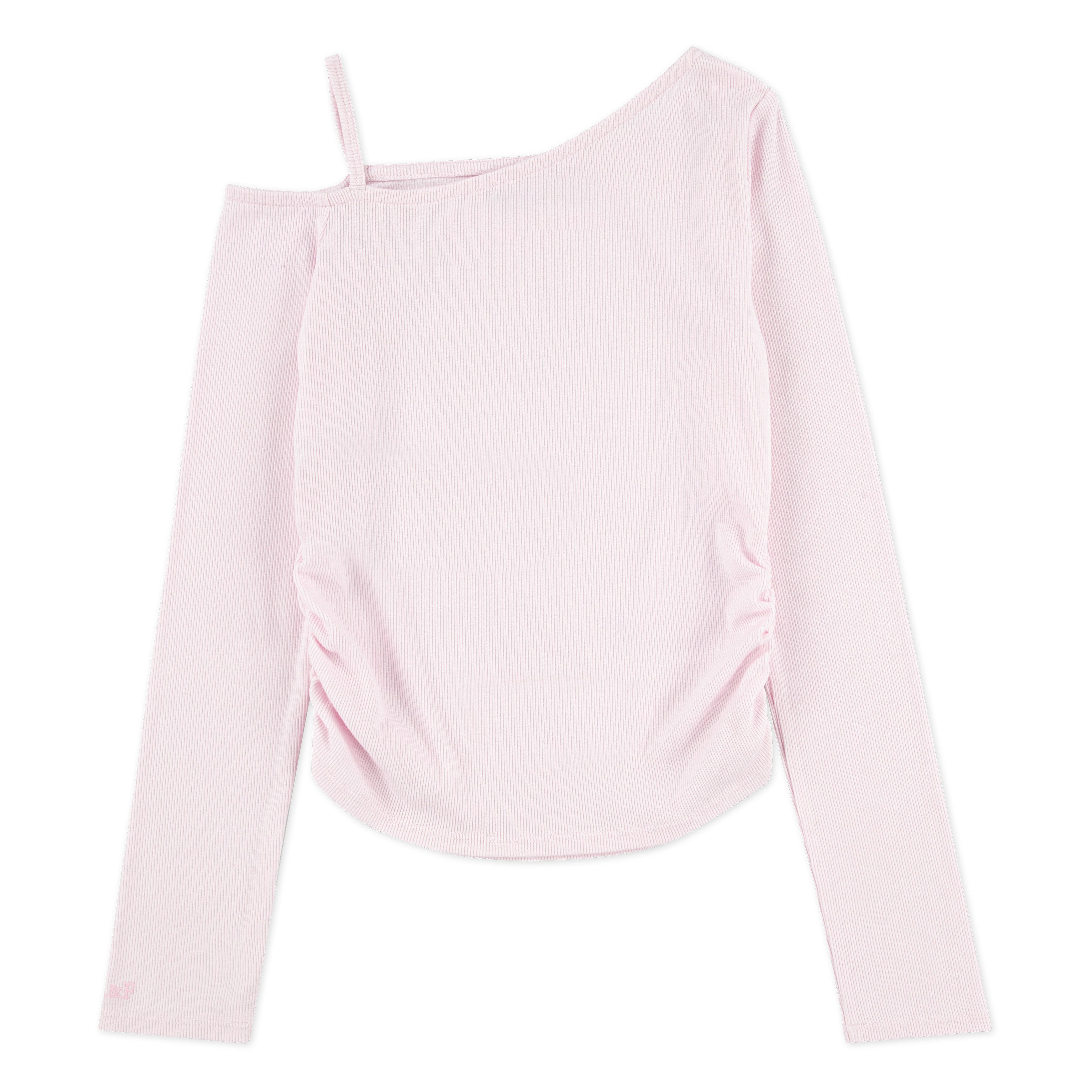 Abercrombie Kids Langarmshirt Feinripp, asymmetrischer Ausschnitt
