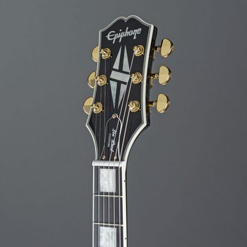 Epiphone E-Gitarre, Les Paul Custom Ebony Lefthand - E-Gitarre für Linkshänder