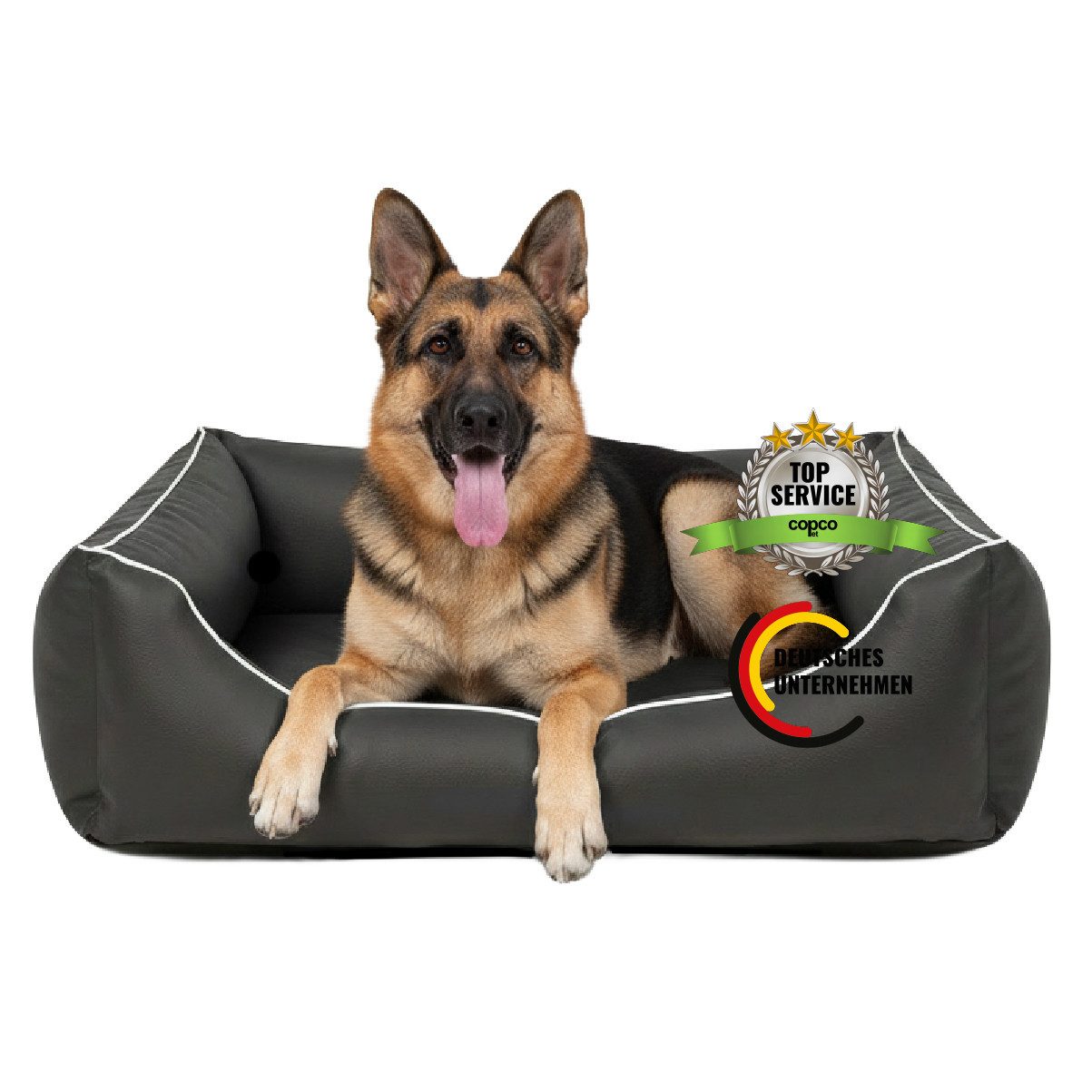 CopcoPet Tierbett Orthopädisches Hundebett / Wendebett Kleine bis Große Hunde, Kunstleder