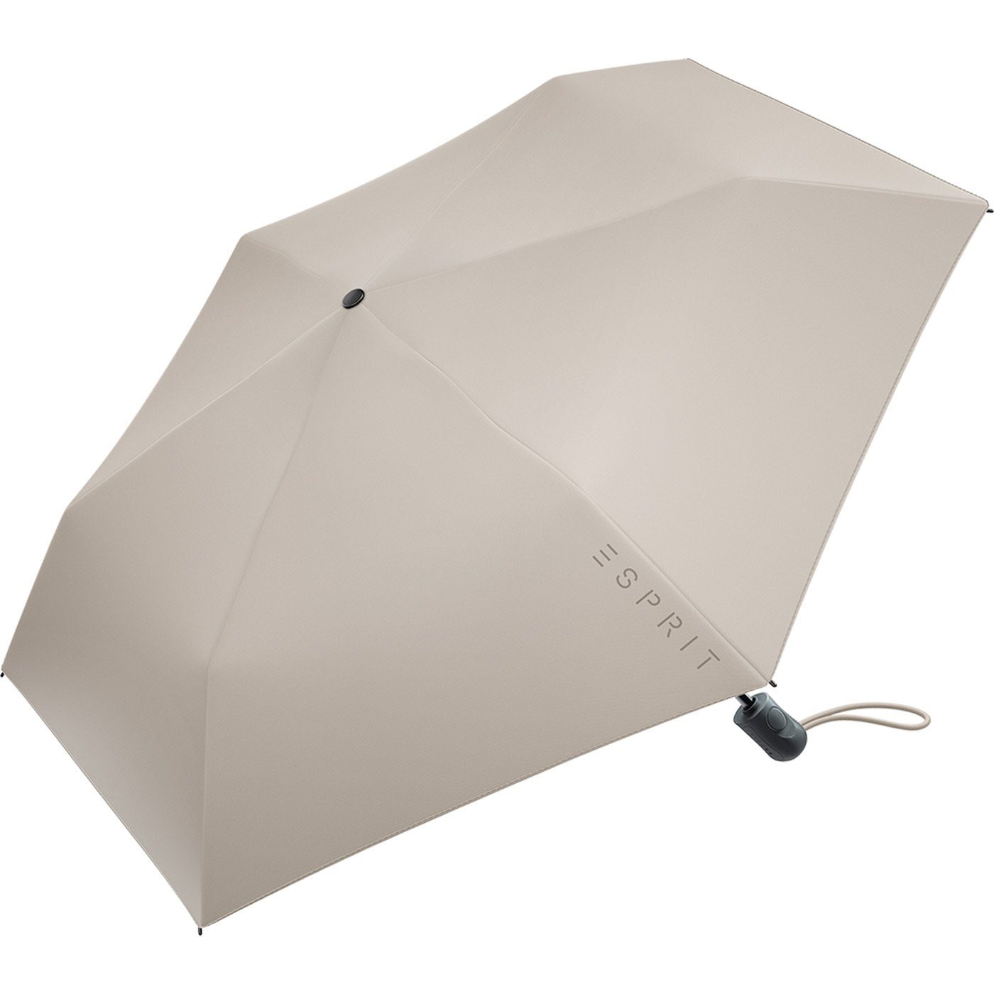 in Taschenregenschirm leicht Esprit Easymatic Trendfarben Auf-Zu und Automatik 2022, Slimline den Damen stabil, neuen FJ grau