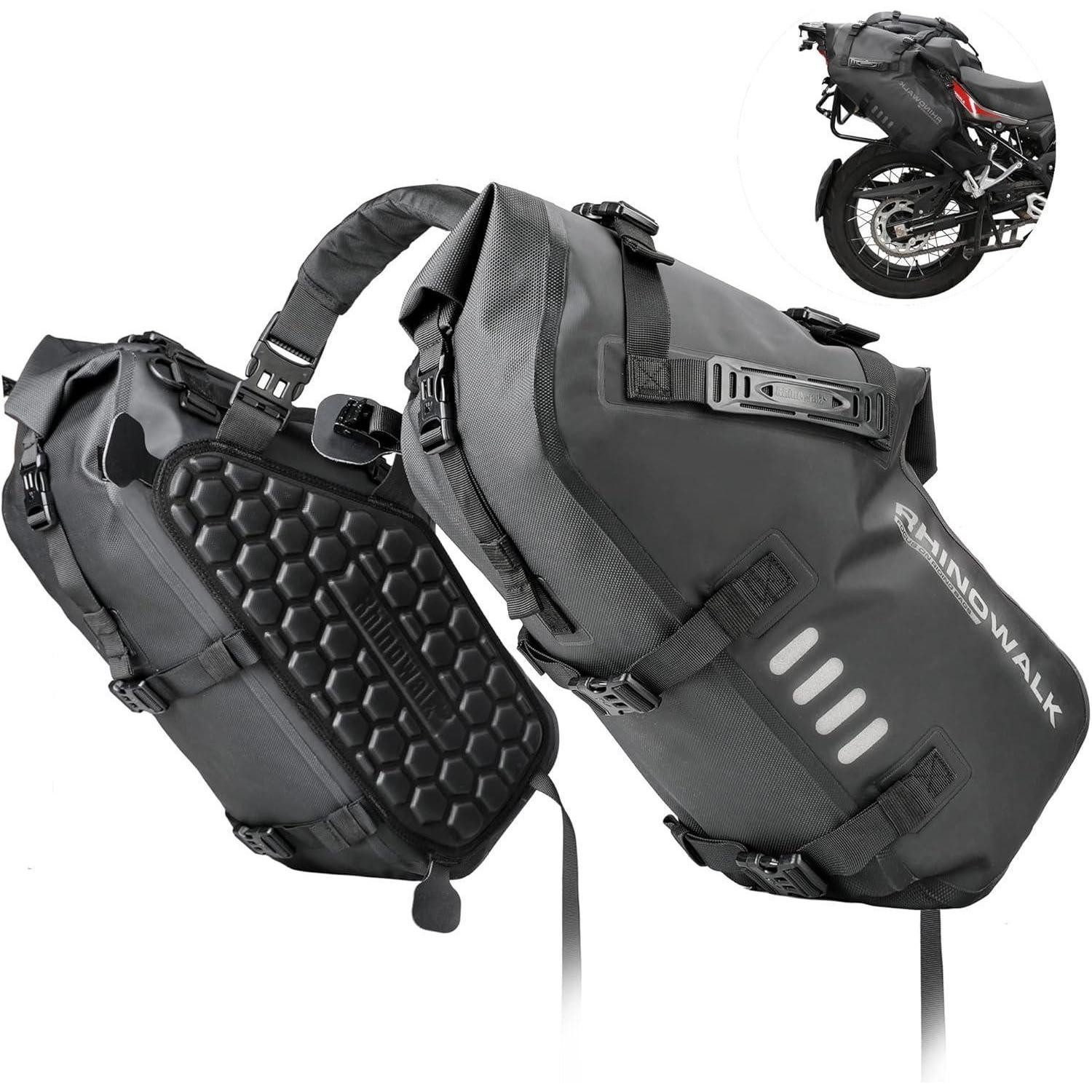 LuxusKollektion Roller-Gepäckträger Satteltasche Motorrad 28L 2x14L Wasserdicht Hecktasche Schwarz 28l