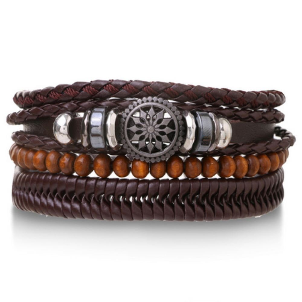 Armband Lederarmband breit braun/schwarz Unisex - 8 Designs