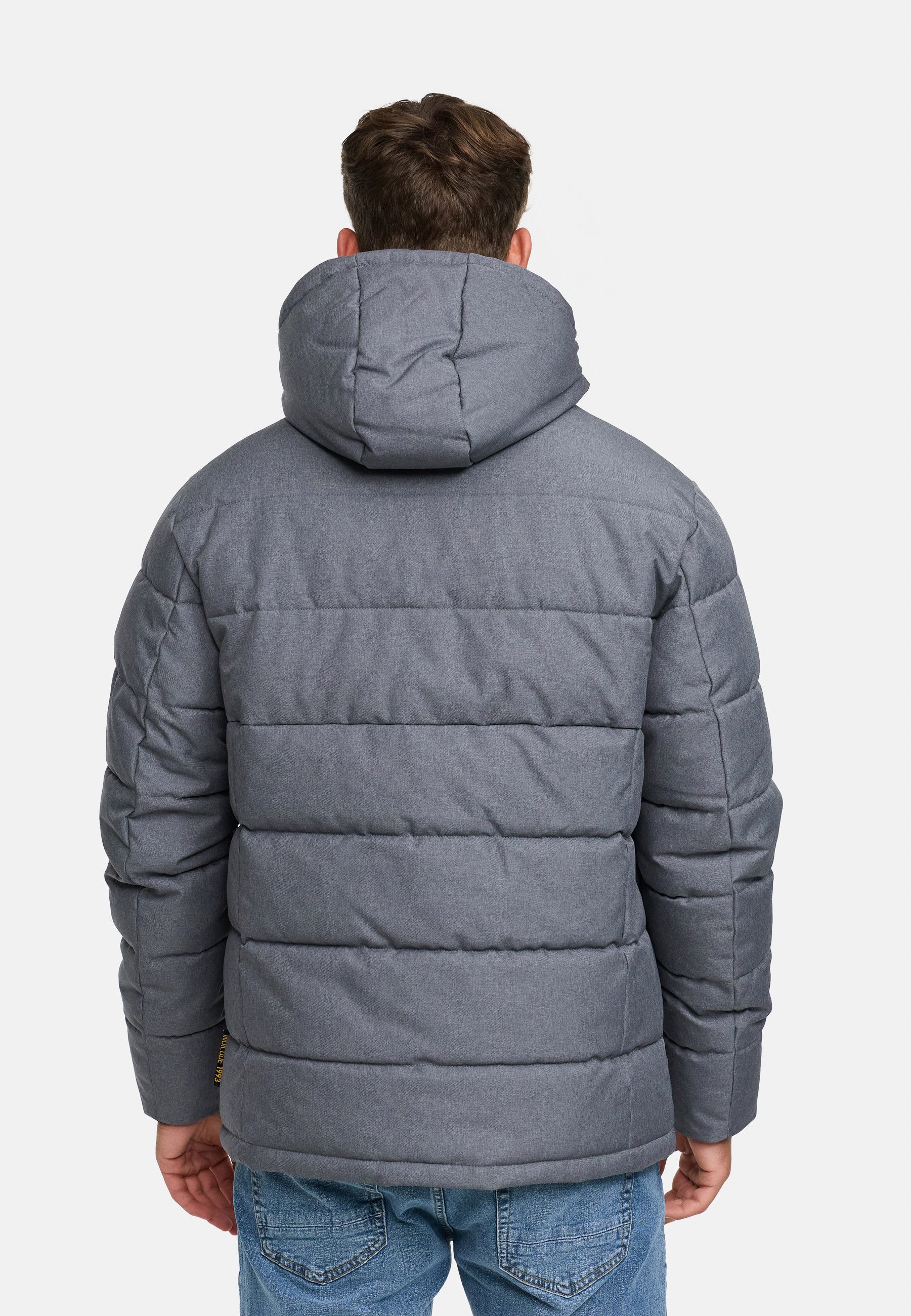 Indicode Winterjacke Herren INHebero Jacke Winter Herrenjacke Wattierte Steppjacke mit Kapuze und Reißverschluss
