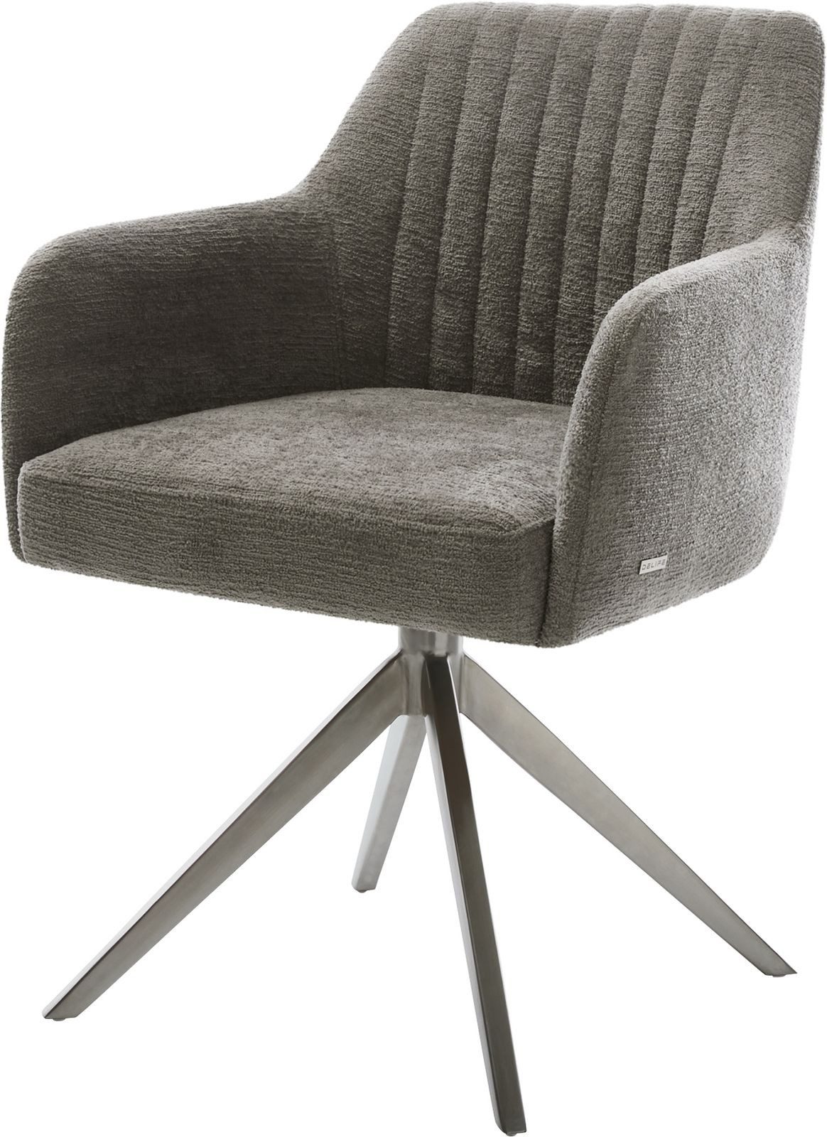DELIFE Polsterstuhl Greg-Flex, Kreuzgestell breit Graphit günstig online kaufen