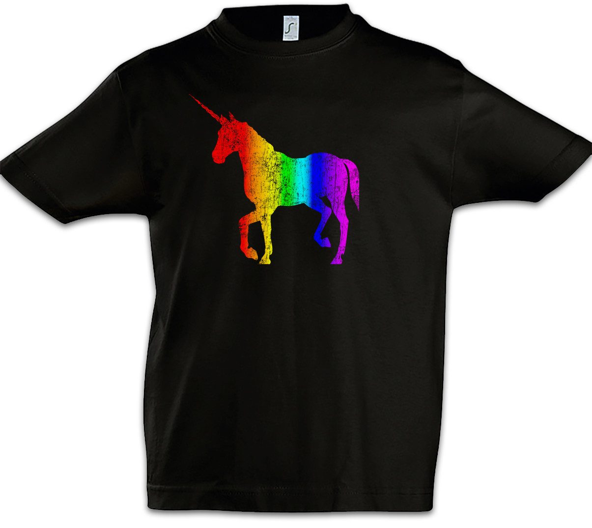 Print-Shirt Unicorn I Kinder T-Shirt Einhorn Rainbow Colors Regenbogen Fairy