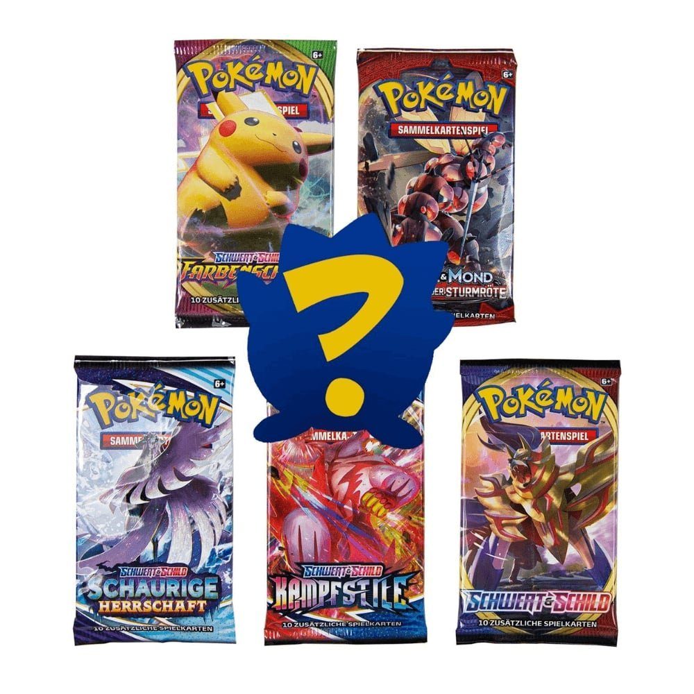 The Pokémon Company International Sammelkarte Sammelkartenspiel 5 x Booster Packung gemischt zufällig sort. deutsch, Mystery-Set - deutsche Sprachausgabe - Karten - Sammeln