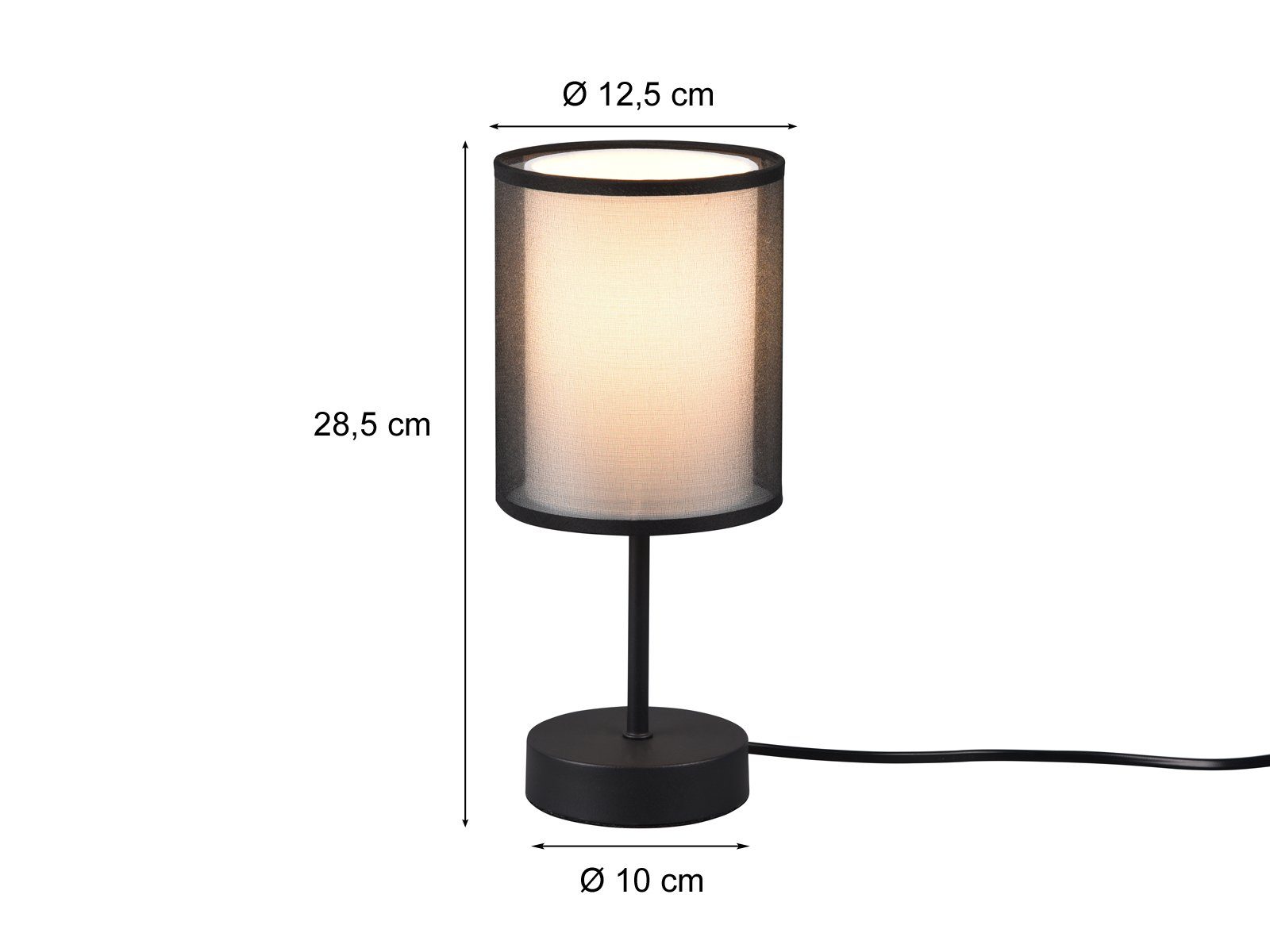 TRIO Leuchten LED Nachttischlampe mit Stoffschirm & E14 LED, Höhe 28cm, dimmbar, LED wechselbar, Warmweiß, kleine Tischlampe, Organza Lampenschirm, Tischleuchte – Bild 4 von 5