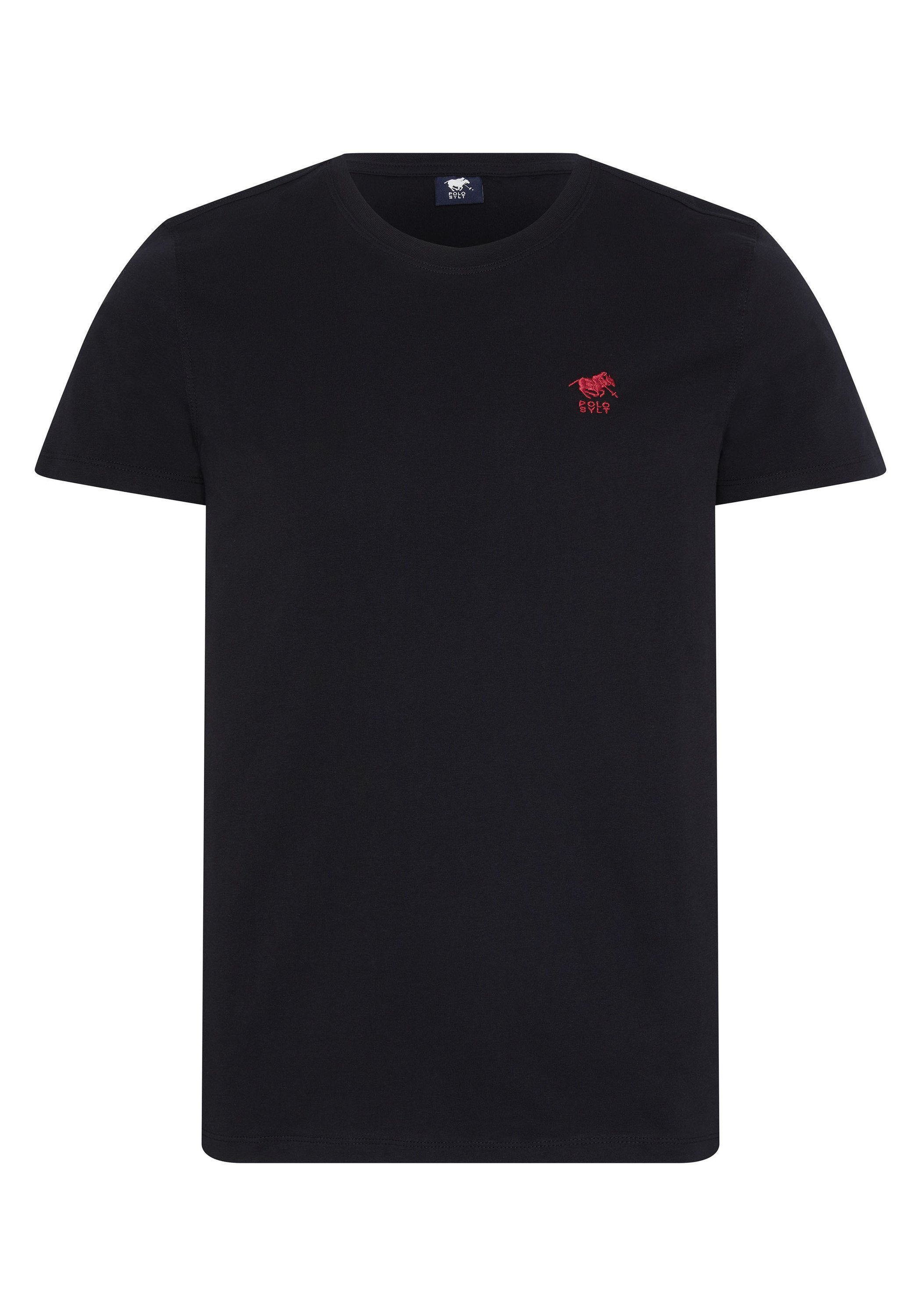 Logo-Symbol 19-3911 Black gesticktem Polo Sylt T-Shirt mit Beauty