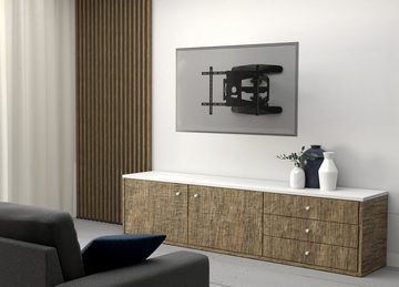 Poppstar Neigbare drehbare Fernseher-Halterung ultra stark TV-Wandhalterung, (bis 75,00 Zoll, inkl. Montagematerial und Anleitung, für Flach- und Curved-Monitore bis 45,5 kg (VESA max. 600x400)