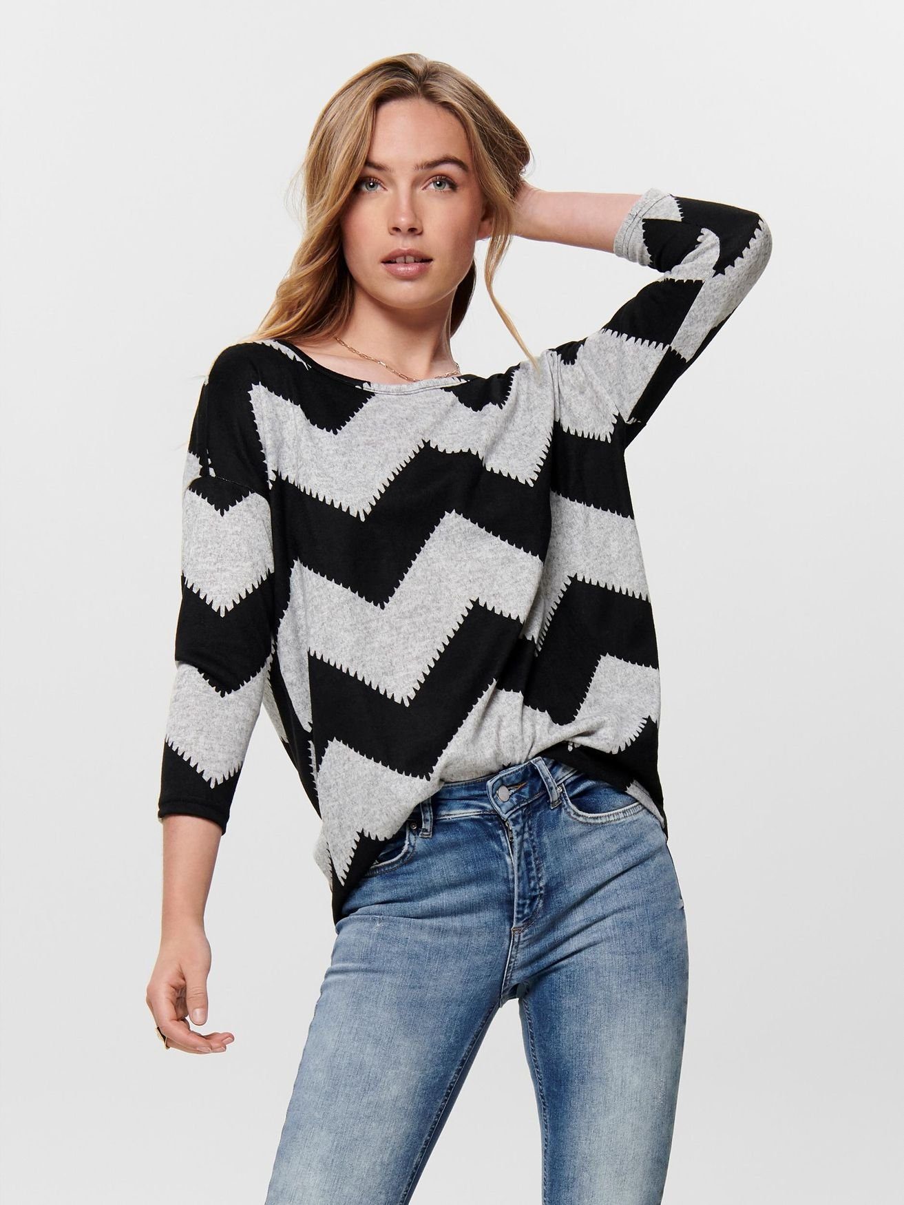 ONLY Longpullover ONLELCOS 4/5 AOP TOP günstig online kaufen
