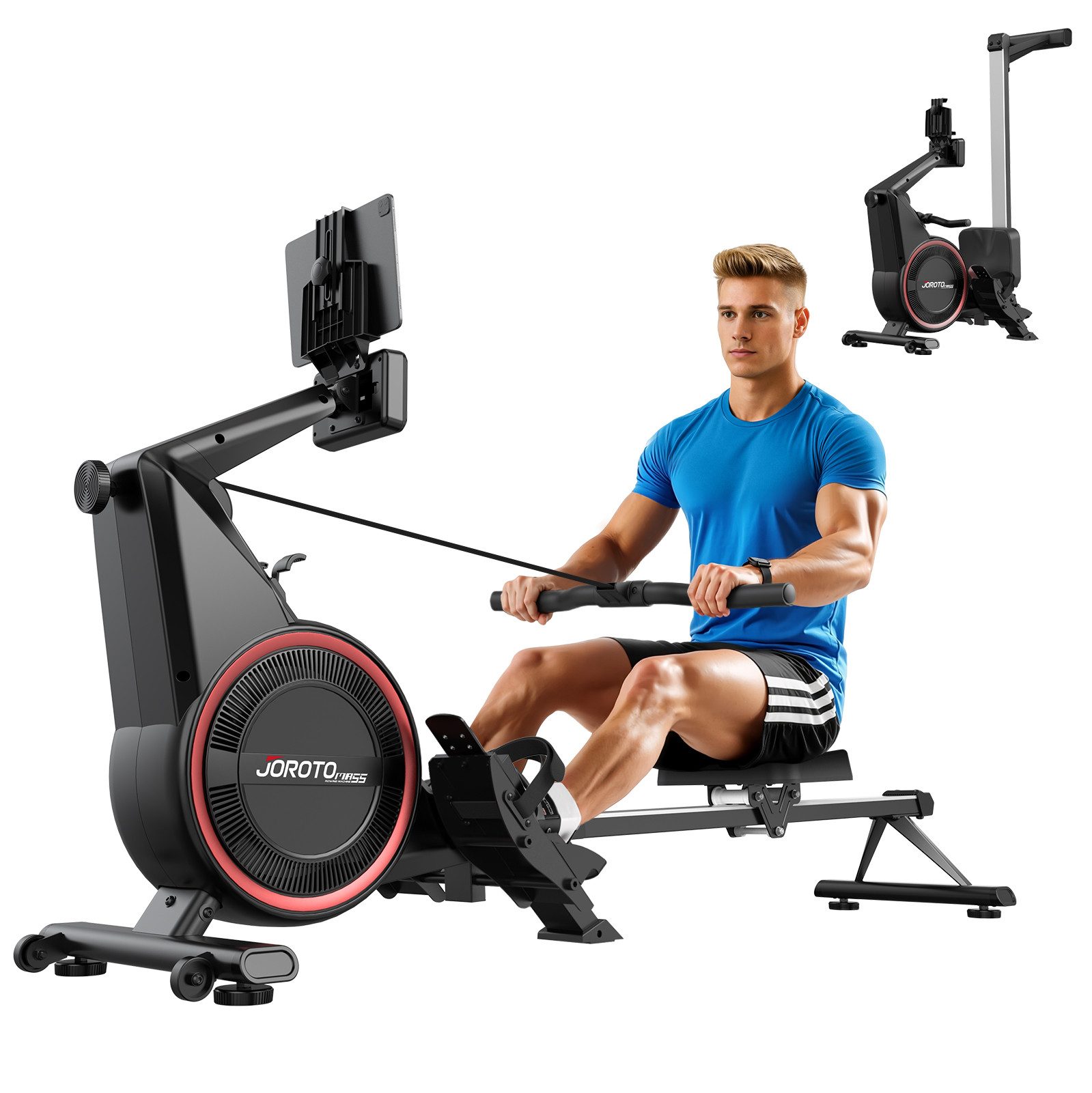 JOROTO Rudergerät JOROTO MR55 Heimtrainer Rudergerät Luftmagnetische, 10-stufiger