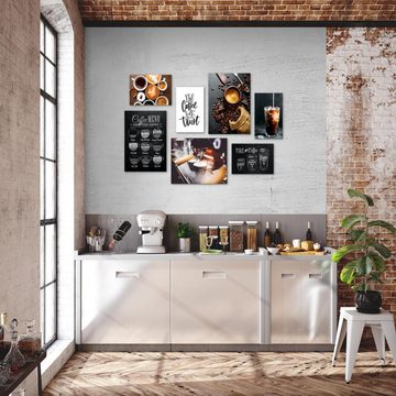 Novart Wandbild Wandbilder Küche Kaffee - AUFHÄNGFERTIG - Küchenbilder Obst 100x70 cm, Kaffe