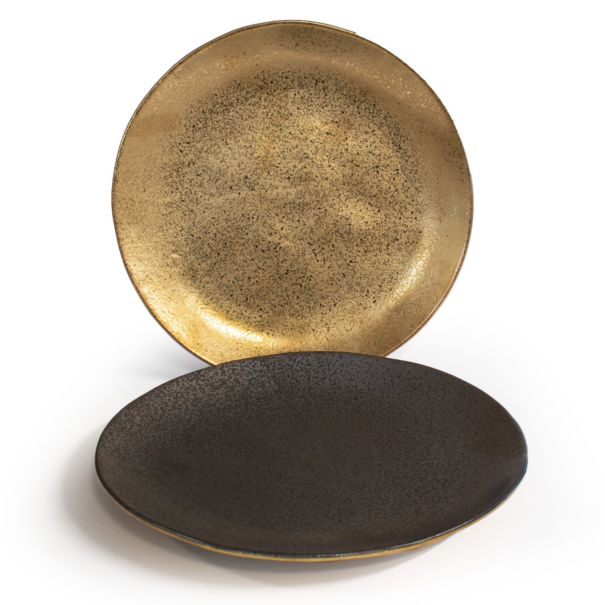 Werner Voß Kochtopf Werner Voß Dessertteller Ceylon schwarz/gold 2er Set Porzellan Ø20 cm