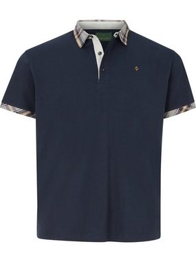 Charles Colby Poloshirt EARL RUVENS mit Schottenmuster am Kragen