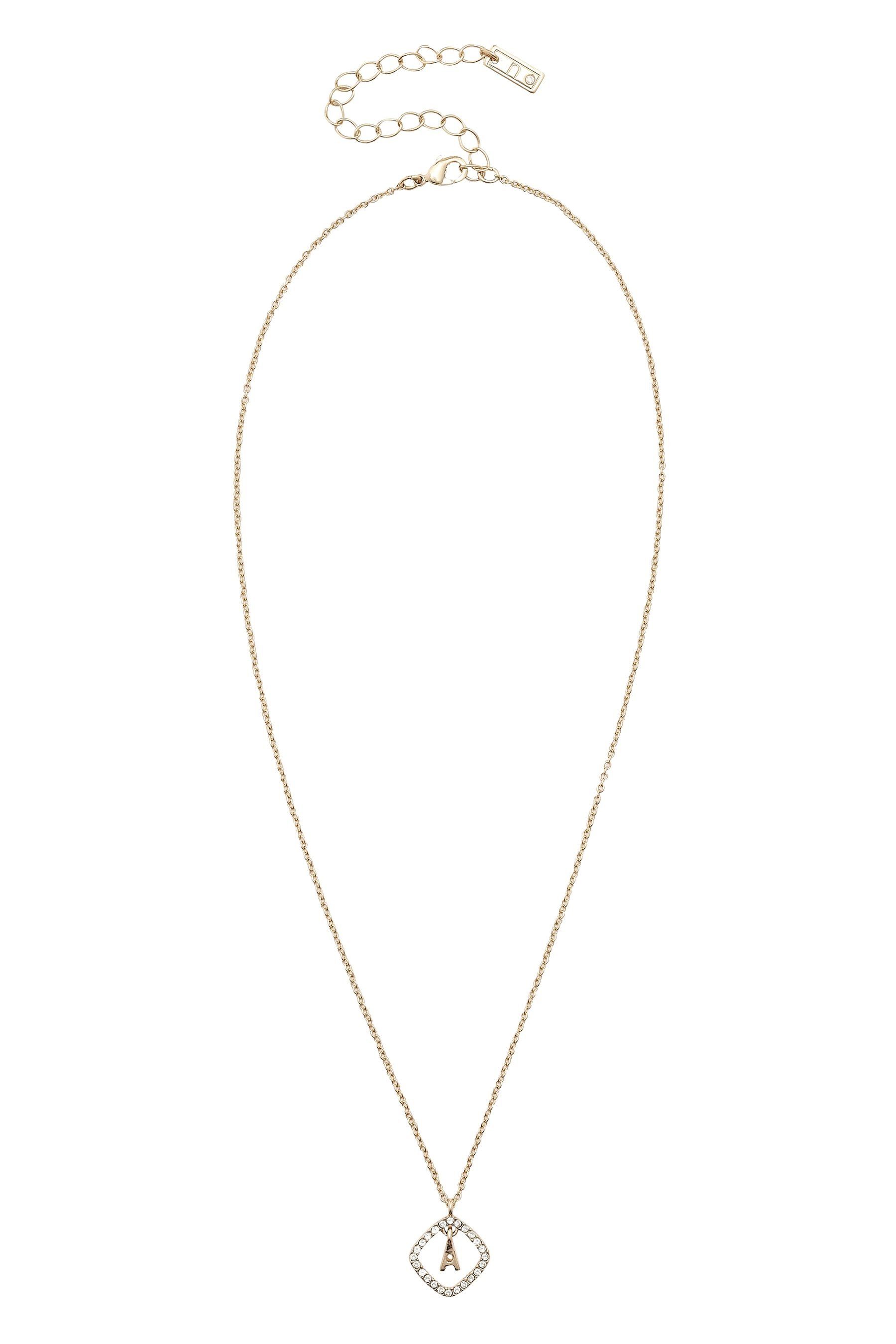 Next Kette mit Anhänger Halskette mit Buchstabenanhänger (1-tlg) Gold Tone A