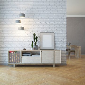 relaxdays Regalkorb Quadratische Faltbox mit Kaktus Motiv