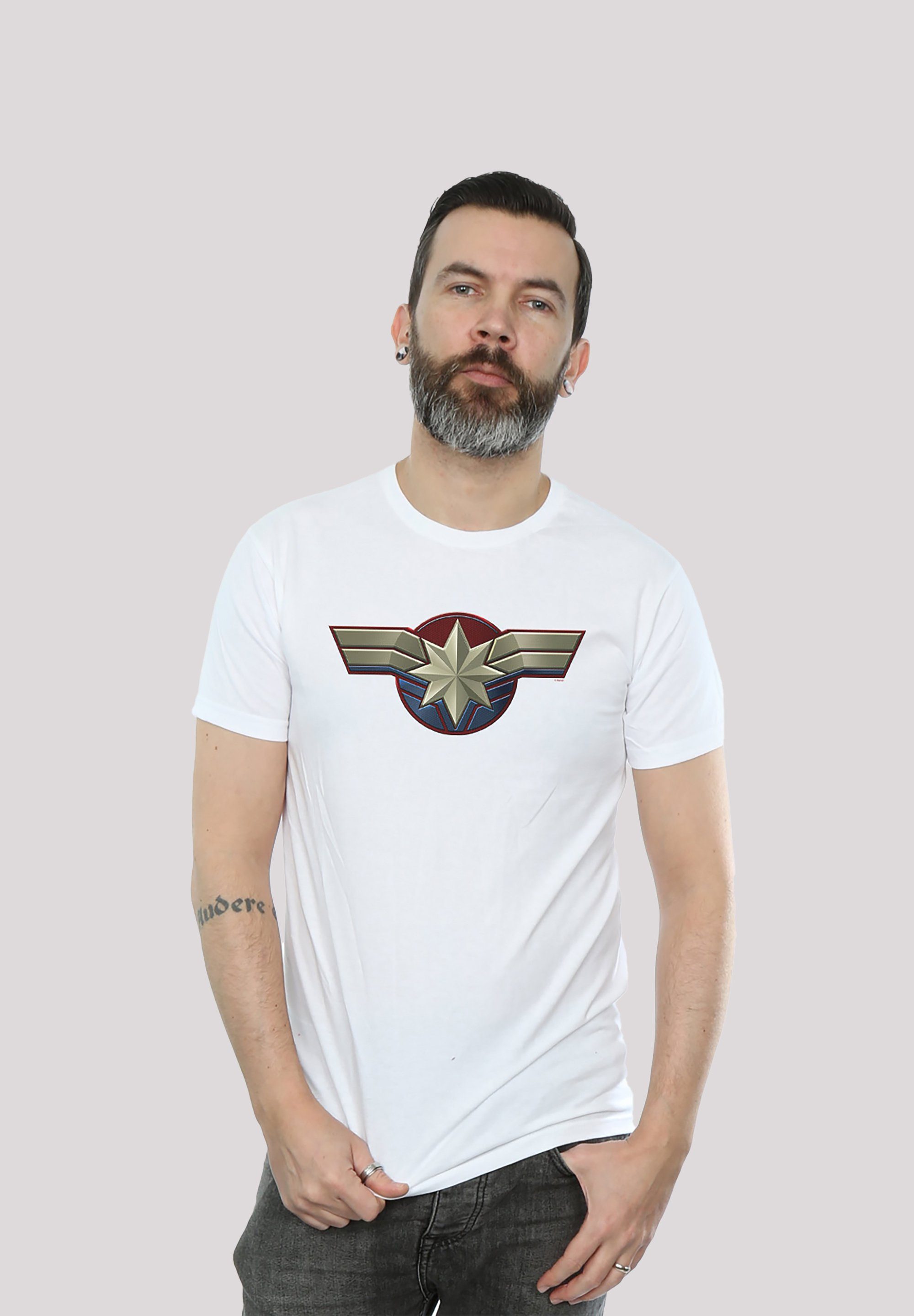 weiß T-Shirt Print Marvel F4NT4STIC Chest Emblem Captain Marvel