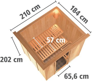 Karibu Sauna Solida, BxTxH: 210 x 184 x 202 cm, 68 mm, (Set) ohne Ofen