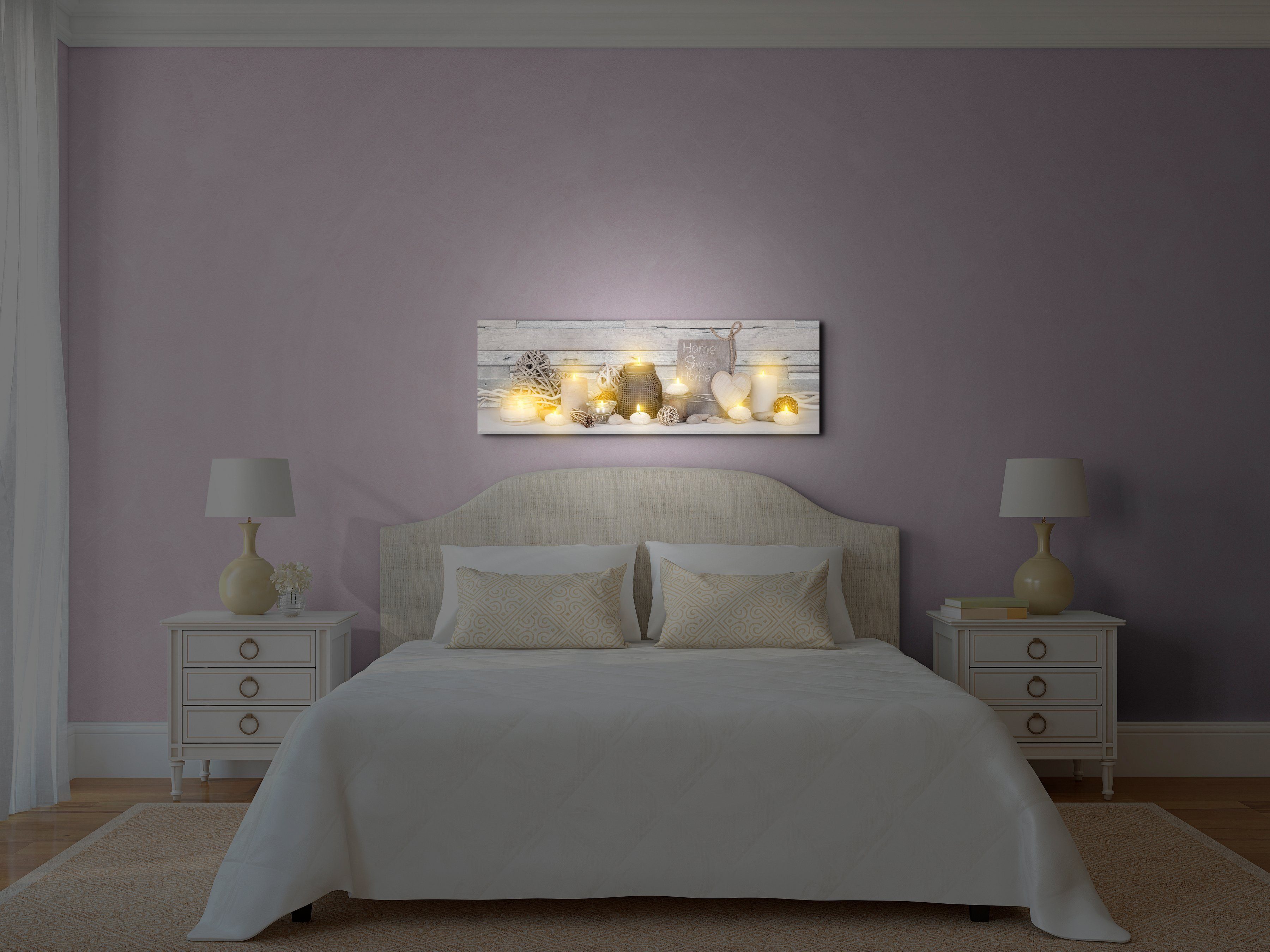 Art for the home Leinwandbild Home, mit LED, Natur, Zen, LED-Leinwand süßes günstig online kaufen