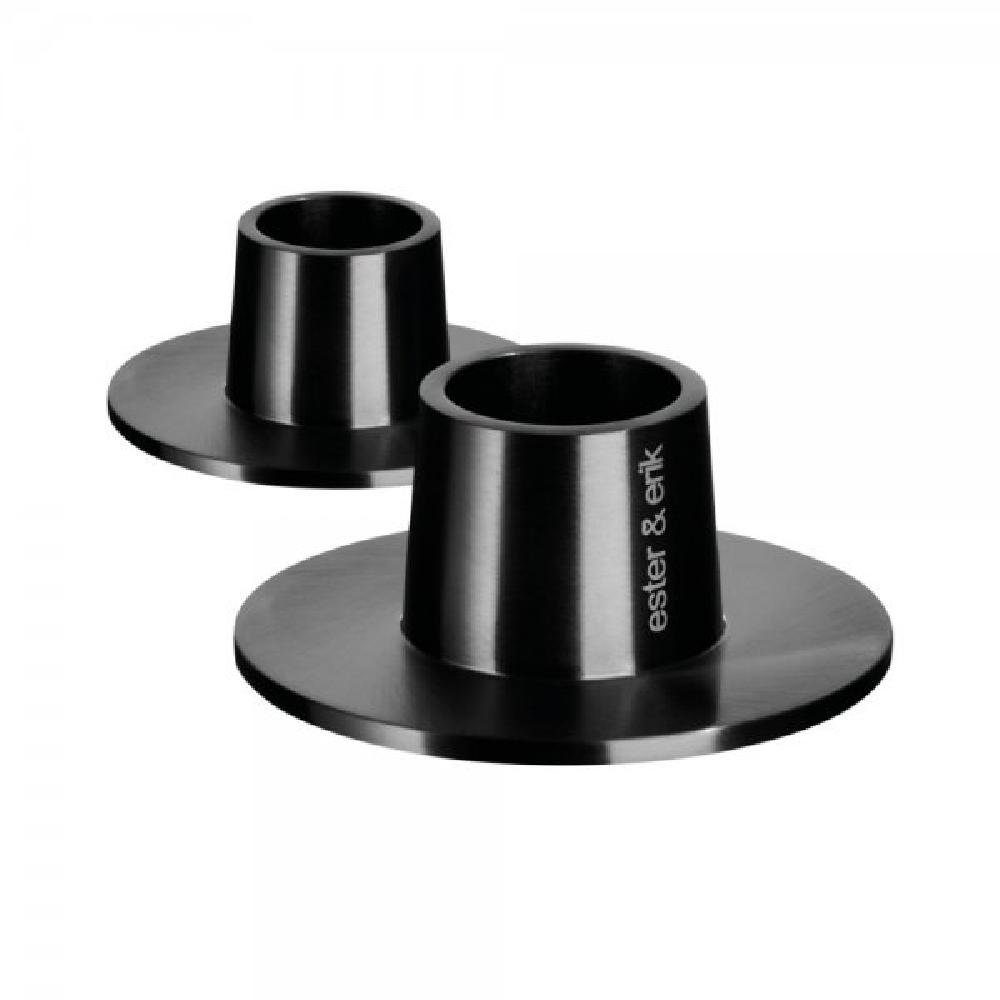 Kerzenhalter Kerzenhalter Set Medium Black Matt (2-teilig)