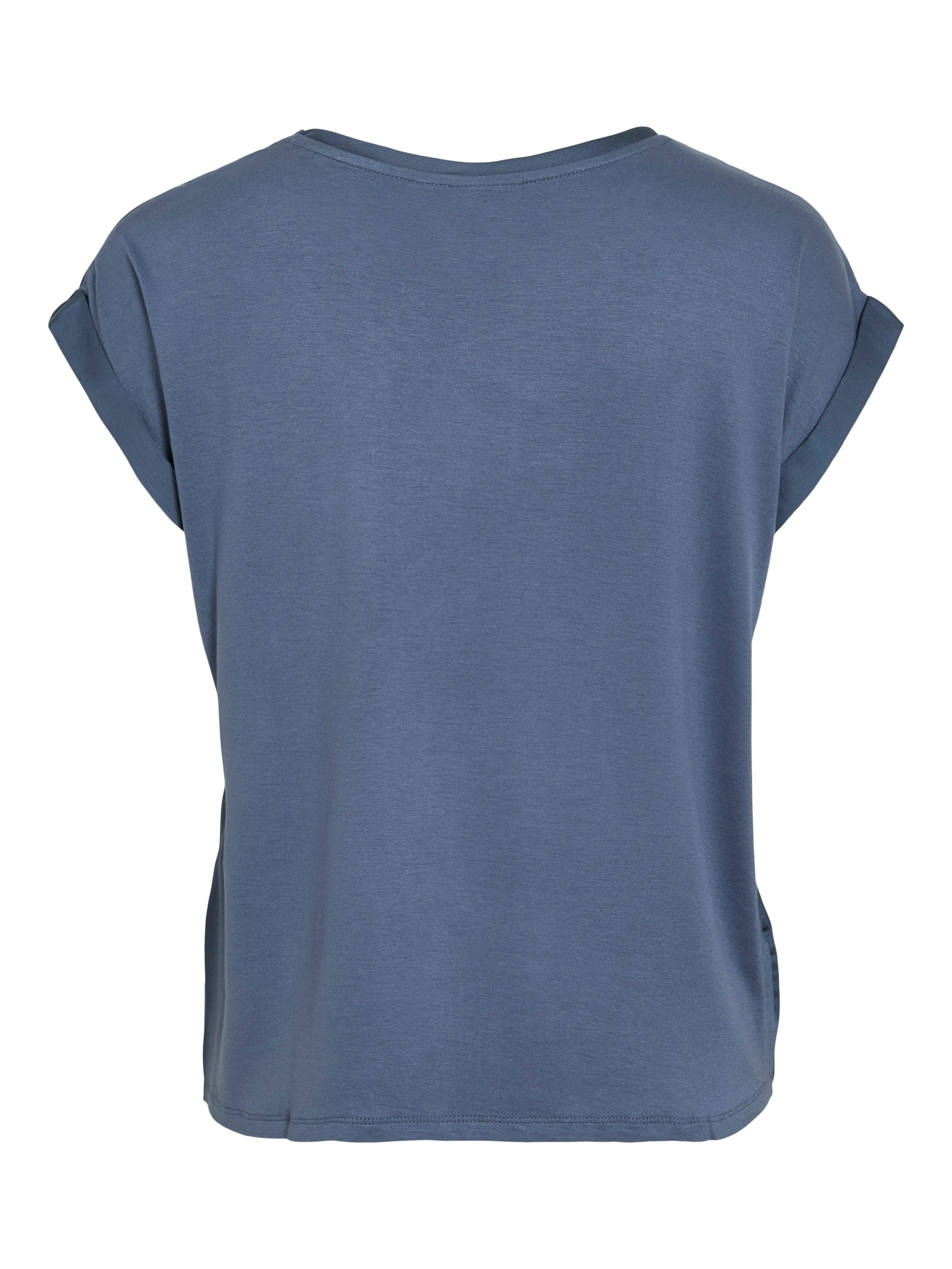 Vila Kurzarmshirt VIELLETTE S/S SATIN TOP - NOOS Kunstfaser, regular fit