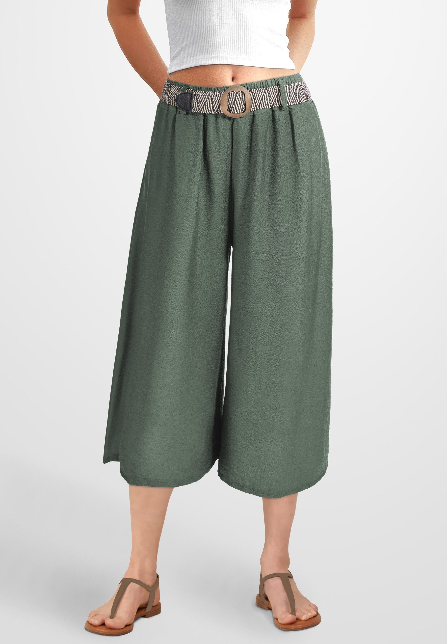 PEKIVESSA 7/8-Hose Culotte mit elastischem Gürtel günstig online kaufen