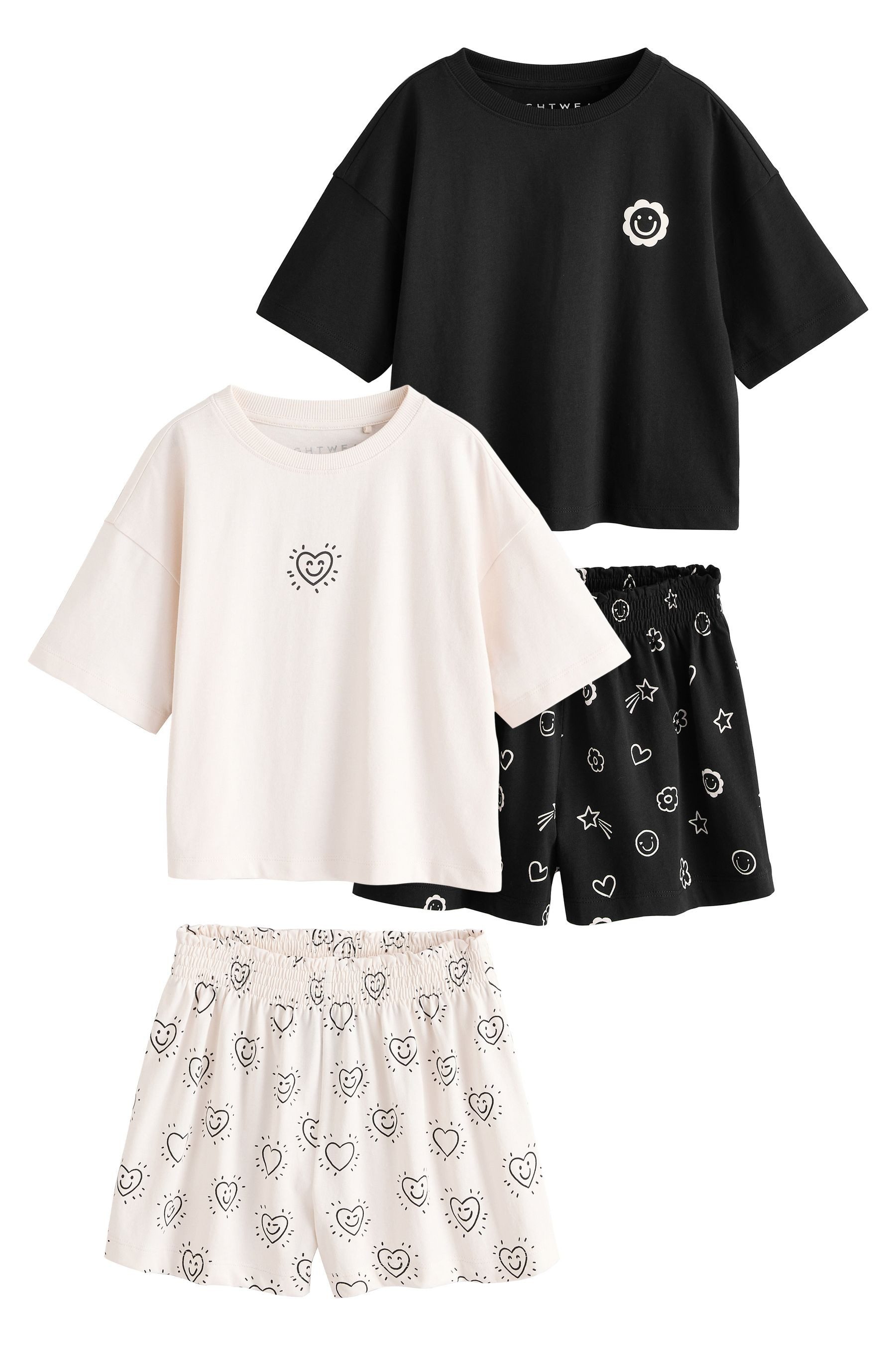 Pyjama 2er-Pack kurze Schlafanzüge aus 100 % Baumwolle
