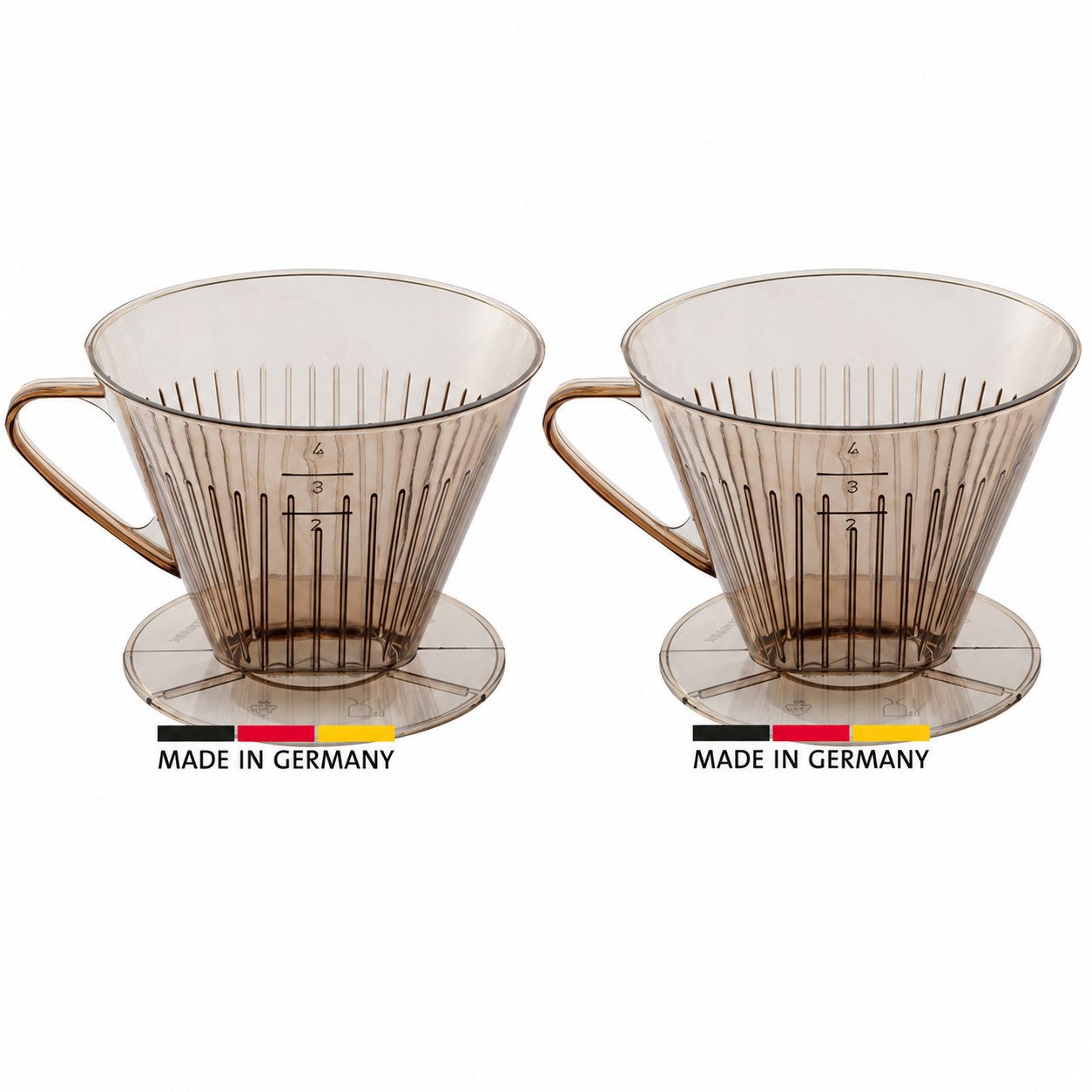 Thiru Permanentfilter Kaffeefilter klar - für 4 Tassen - Handfilter für Papierfilter Gr. 4