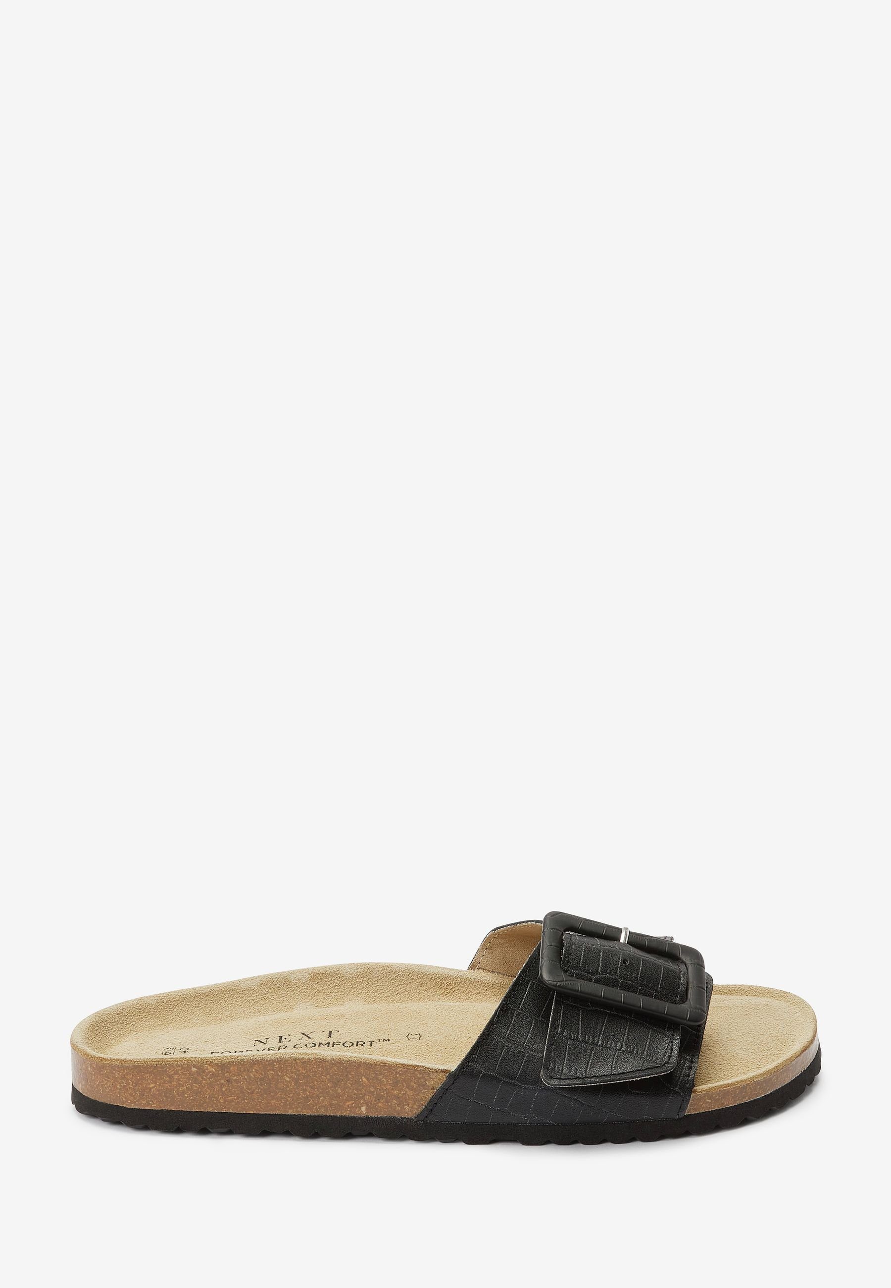 Next Forever Comfort® Ledersandalen mit Fußbett Sandale (1-tlg) Black