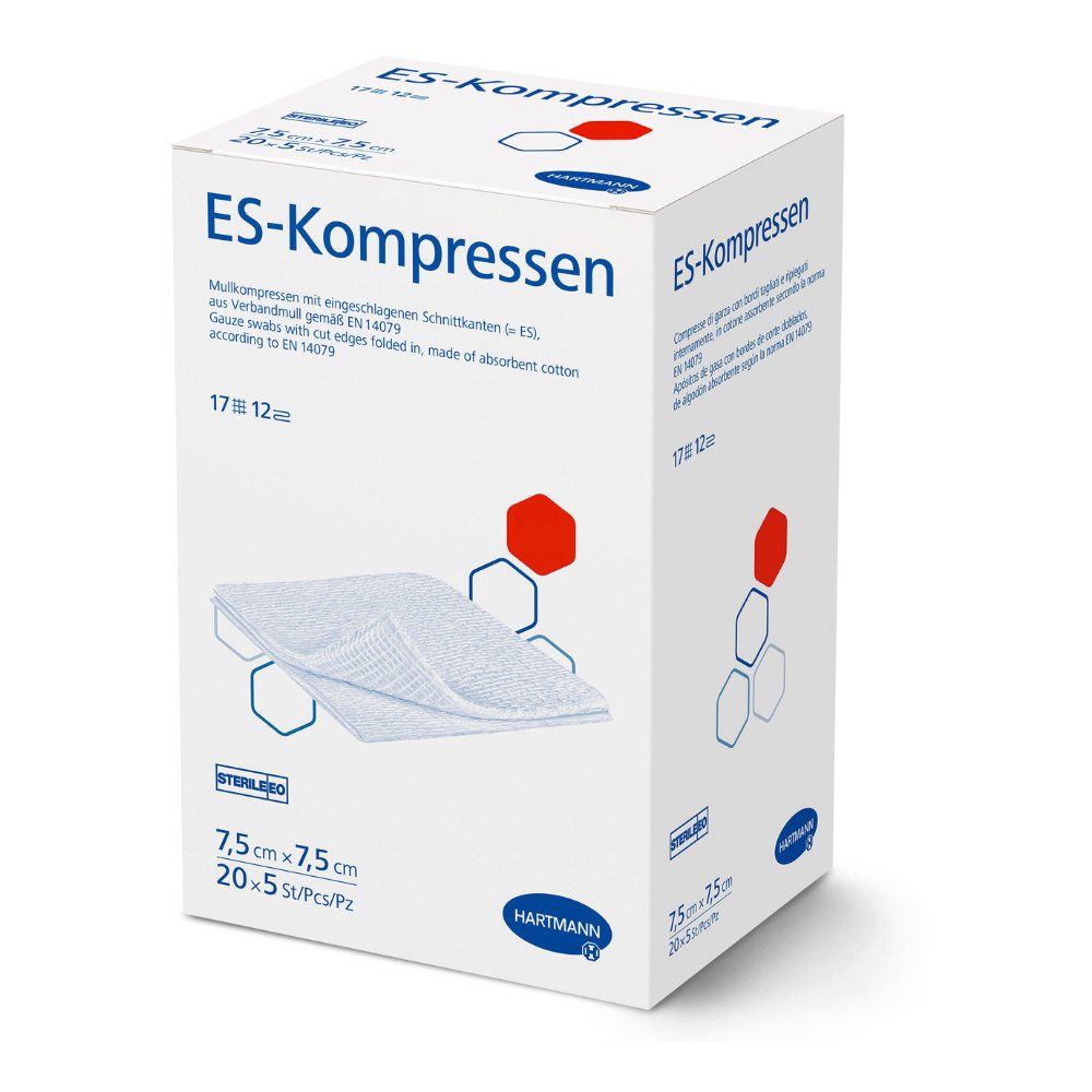 Kalt-Warm-Kompresse 10x Hartmann ES-Kompressen steril, 12-fach, 7,5x7,5 - 5 Stück