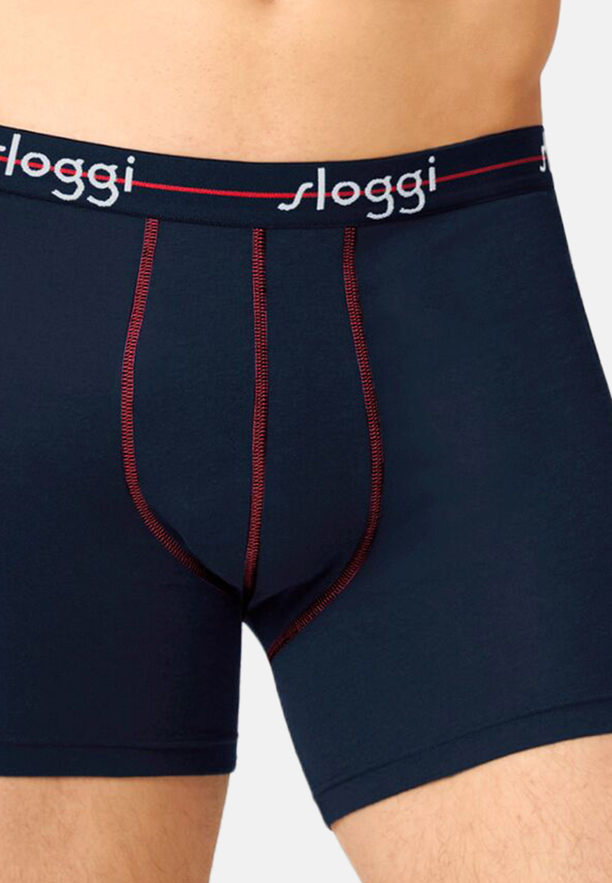 Sloggi Retro Boxer 4er - Dark Eingriff - Pant Short - Ohne 4-St) Pack Start - combination (Spar-Set, / Baumwolle Long Blue