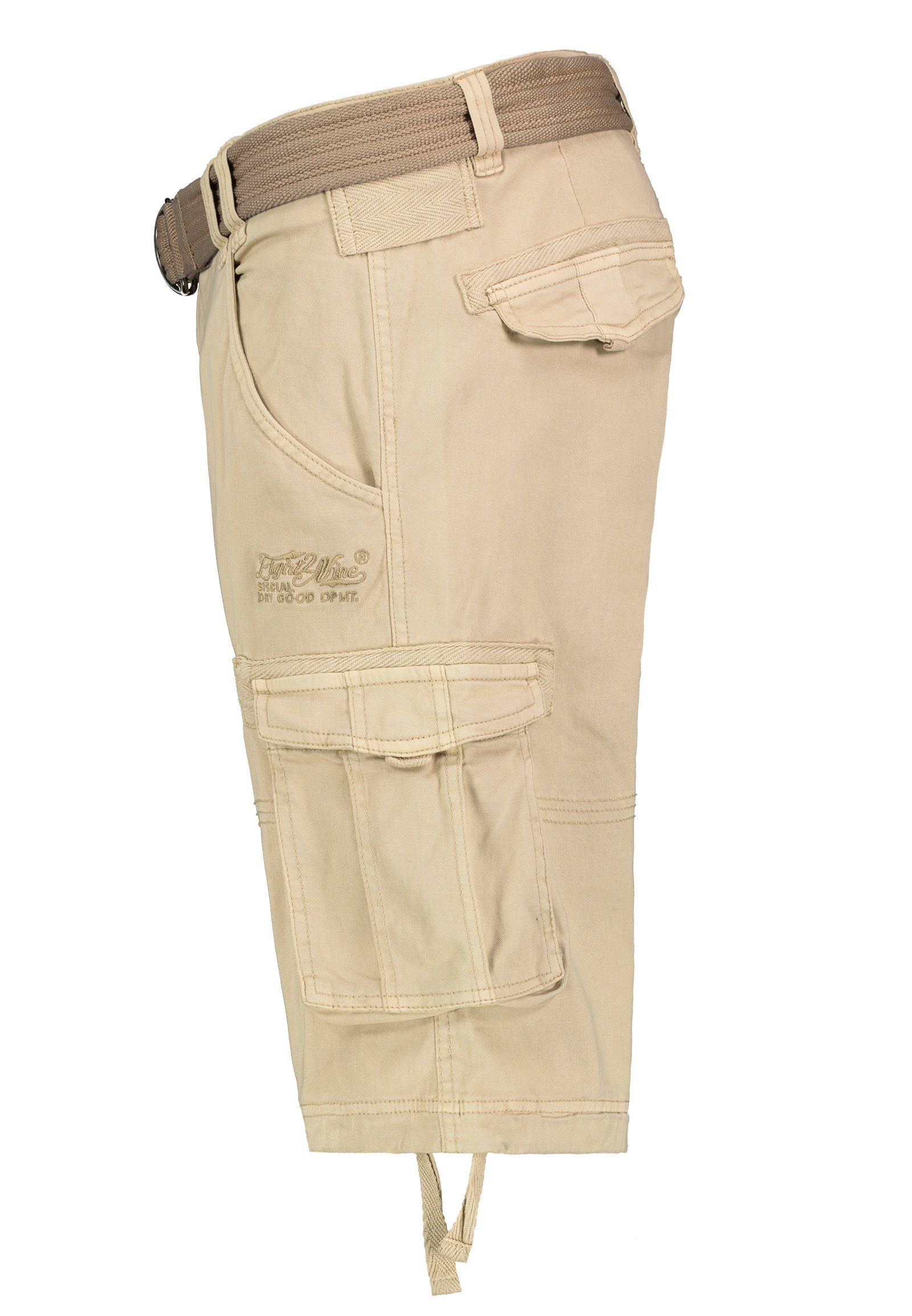 Eight2Nine Cargoshorts Cargo mit light-beige Gürtel Bermudas