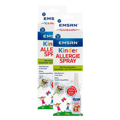 EMSAN Präparat Kinder Allergiespray, Spray bei Heuschnupfen, Hausstaub- und Tierhaarallergie, 2x 15 ml