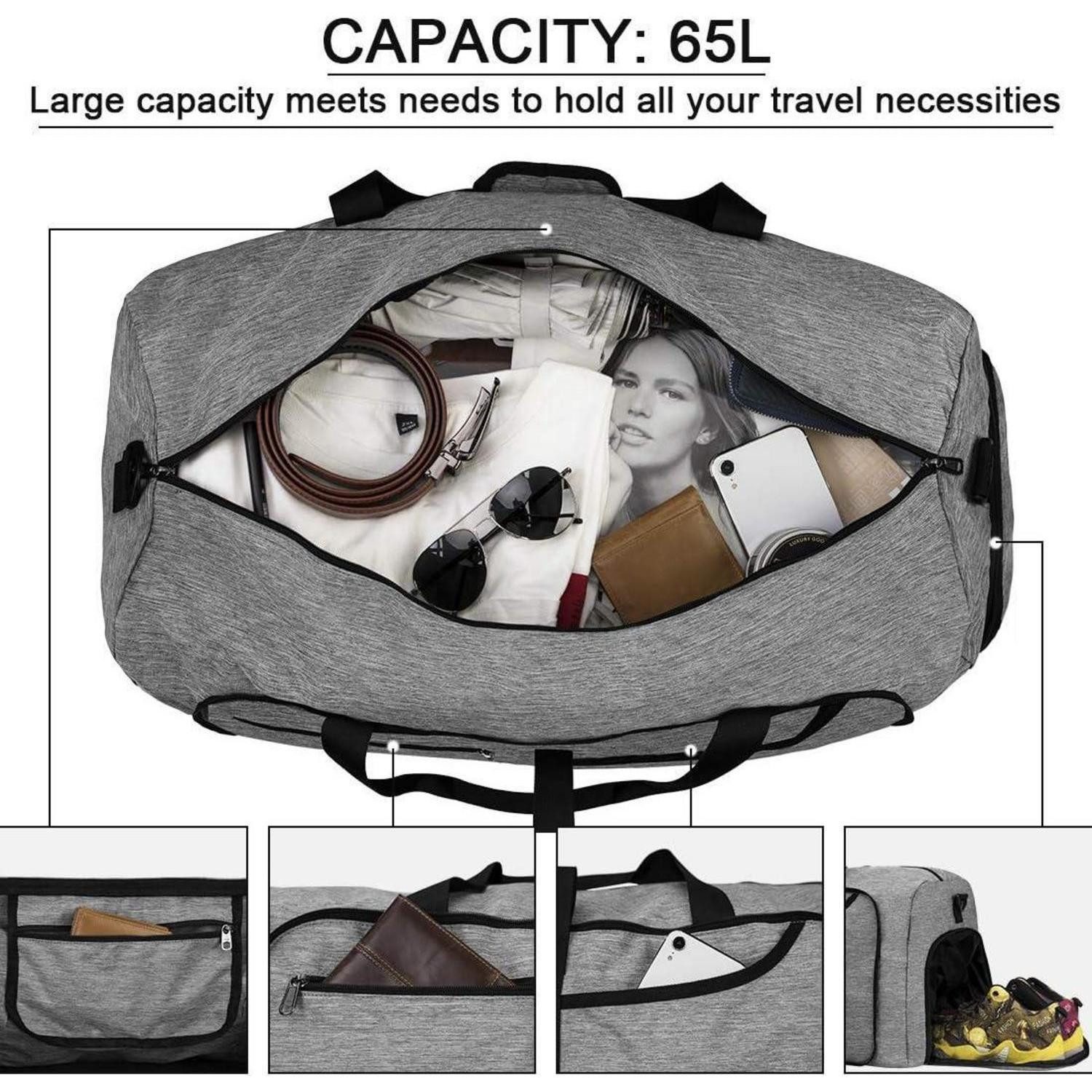 LuxusKollektion Reisetasche Reisetasche Groß 120L Faltbar Leicht Weekender günstig online kaufen